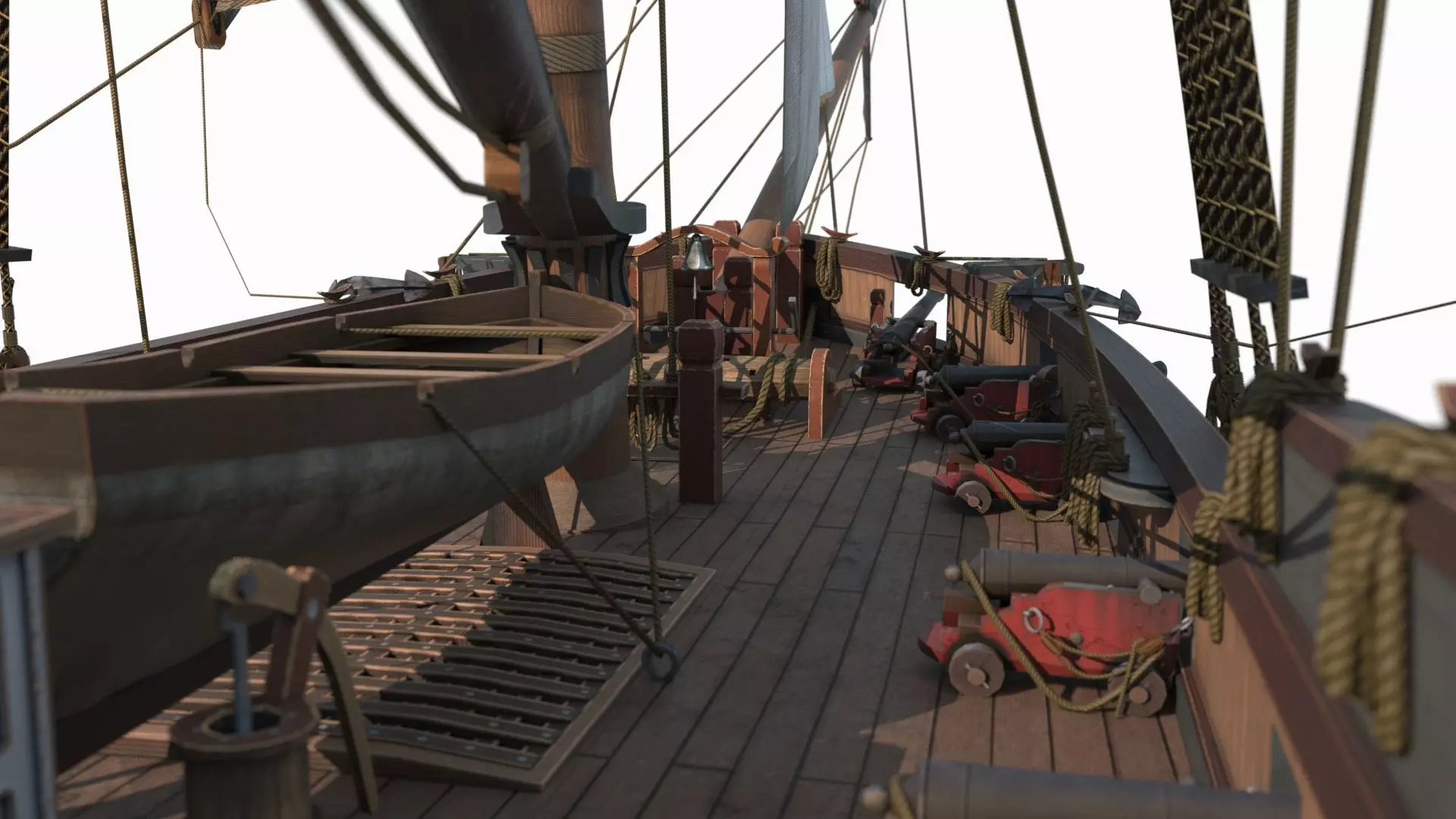 Ancient sailing ships and warships as maritime vehicles 3D model_3