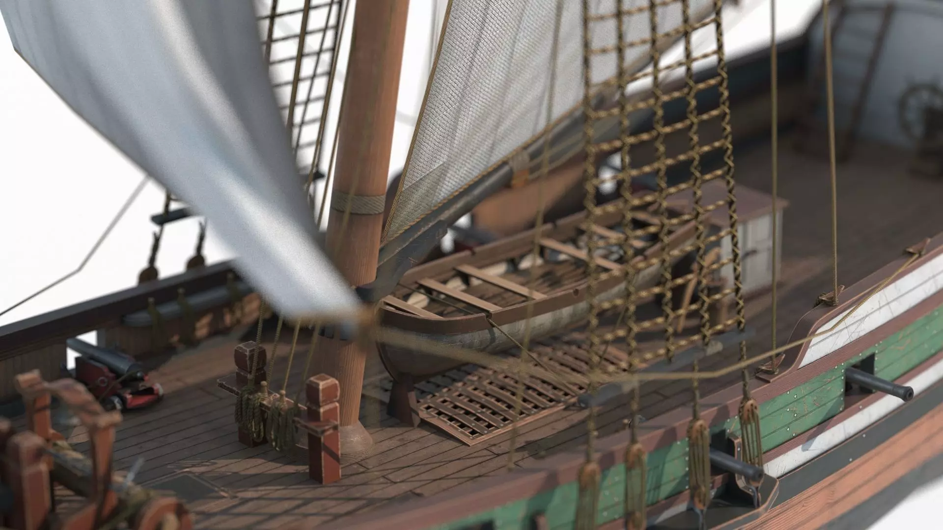 Ancient sailing ships and warships as maritime vehicles 3D model_9