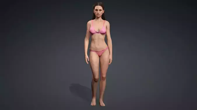 Realistic Female 3D Model Animation Game Ready