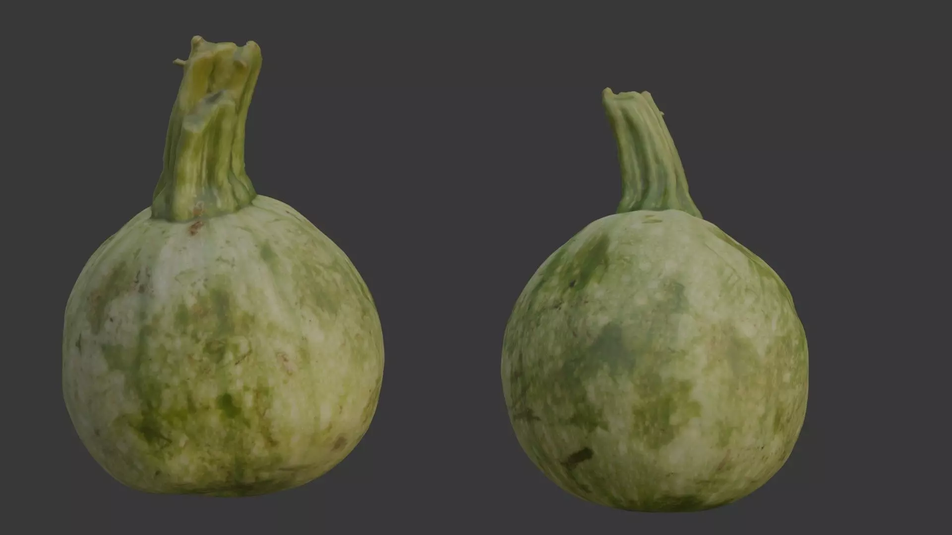 Round Squash Vegetable Scan Low-poly 3D model_0