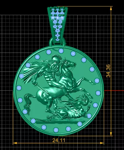 ROUND HOURS PENDANT  3D print model_3