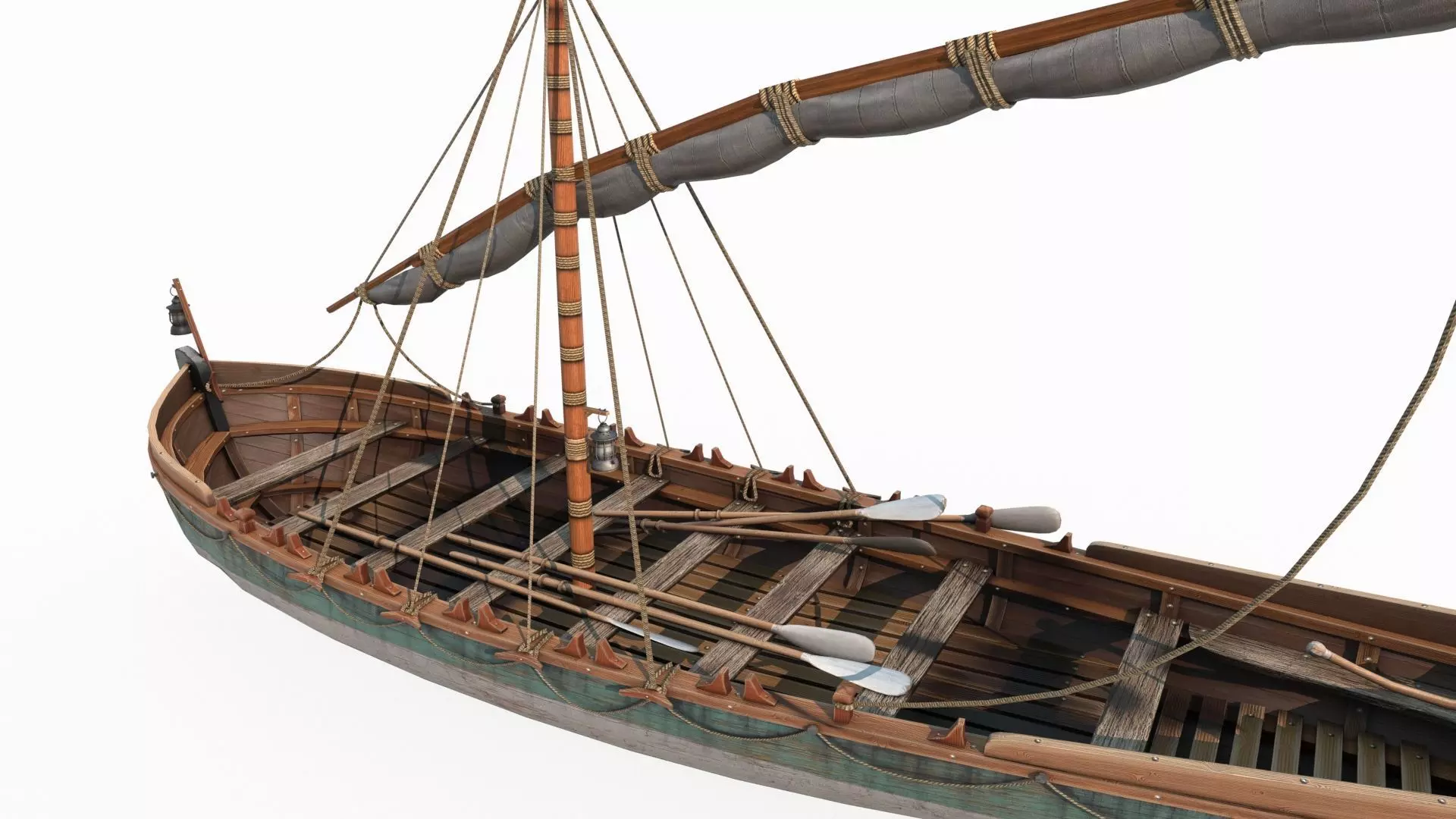 Ancient connecting sailboats for maritime vehicles 3D model_5