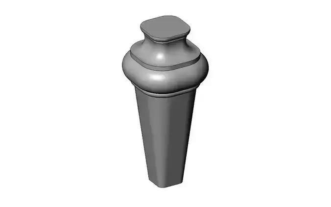 Rounded square nightstand chest table bun foot 3D print model