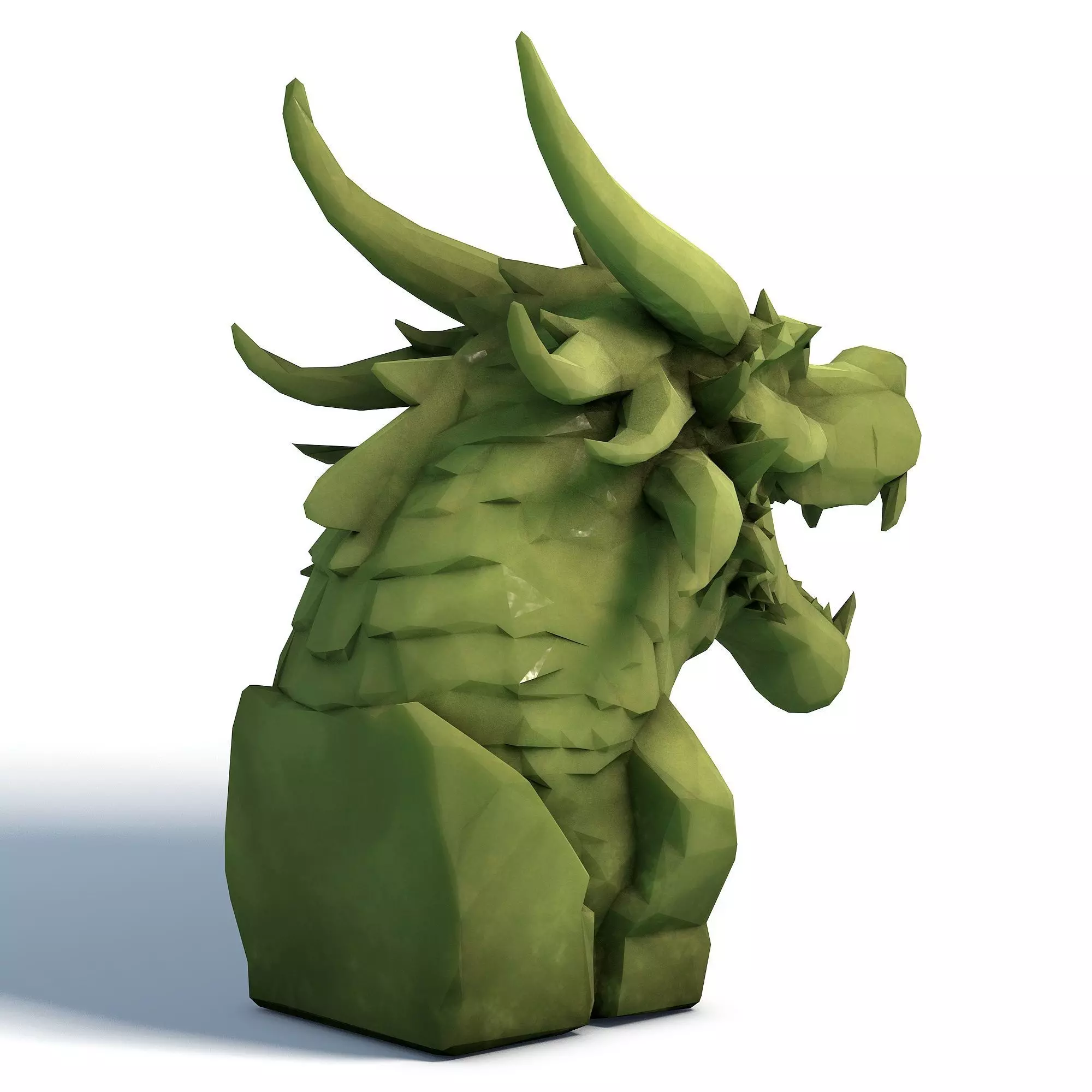 Dragon Head Low Poly 3D print model_4