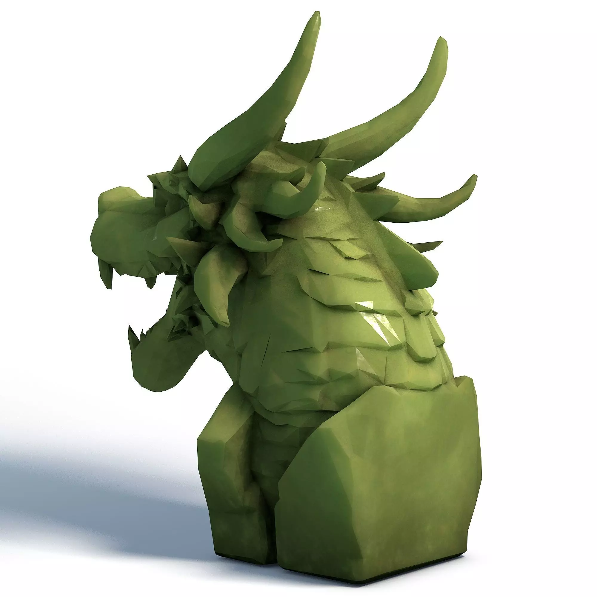 Dragon Head Low Poly 3D print model_2