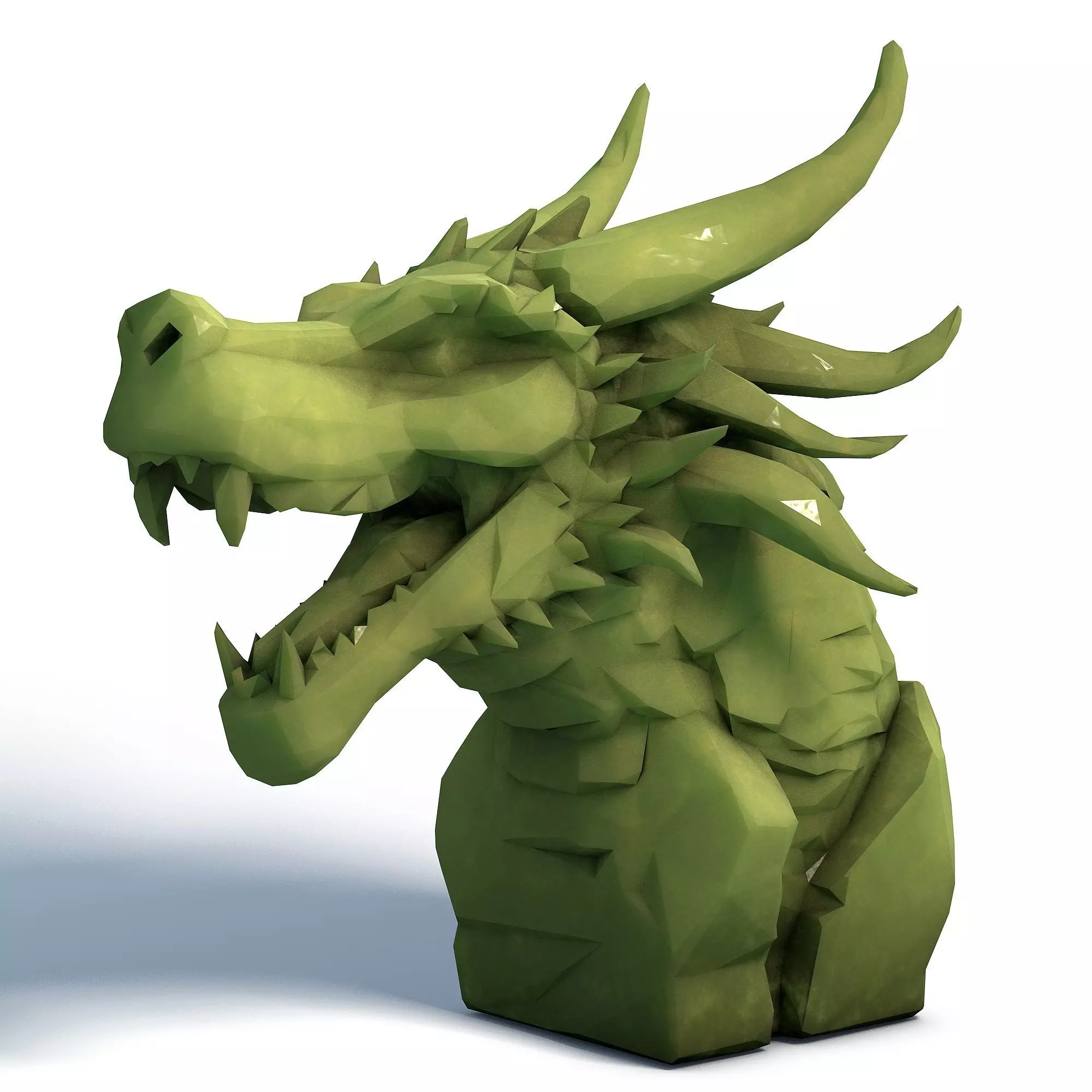 Dragon Head Low Poly 3D print model_0