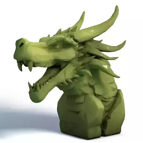 Dragon Head Low Poly 3D print model