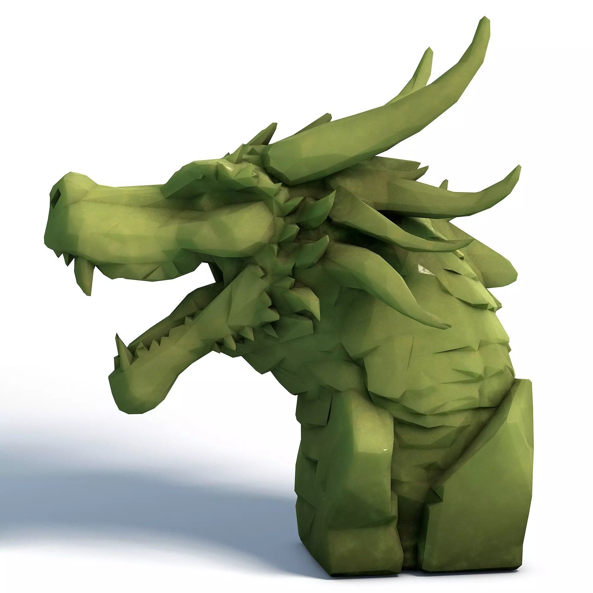 Dragon Head Low Poly 3D print model_1