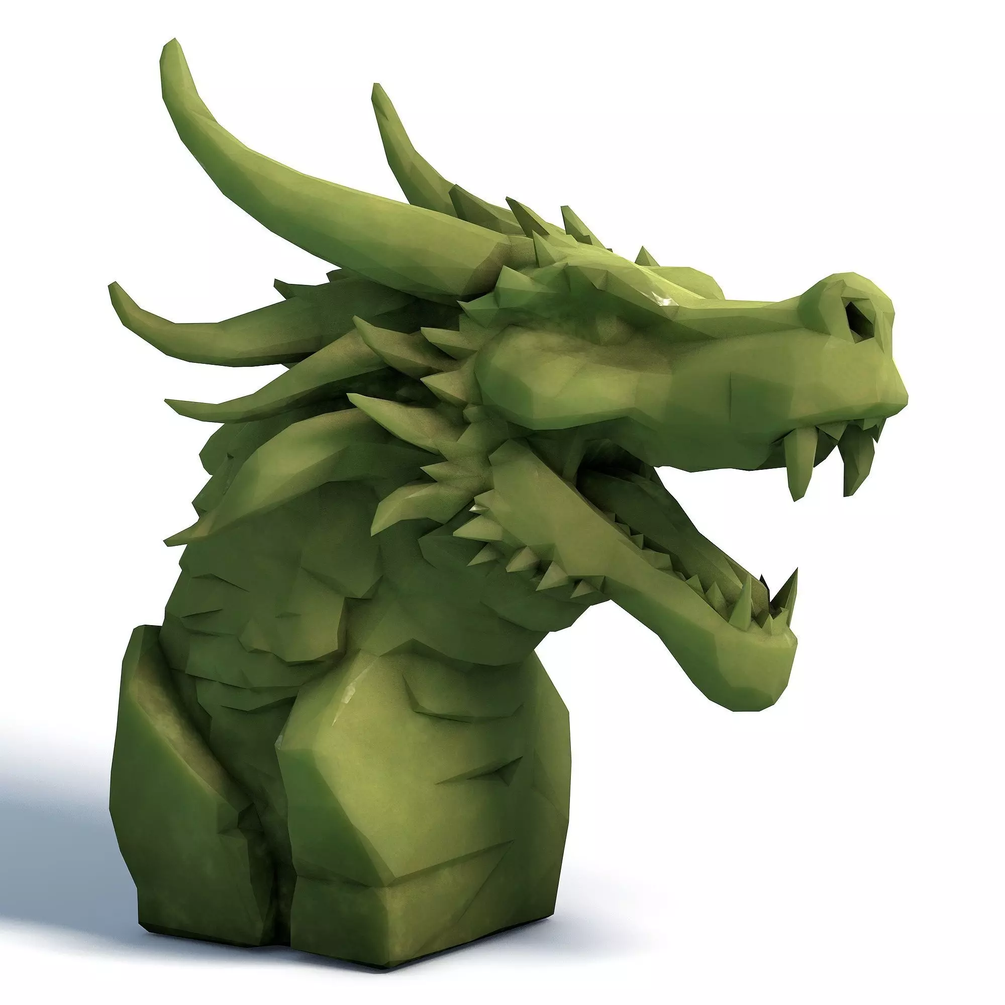 Dragon Head Low Poly 3D print model_5