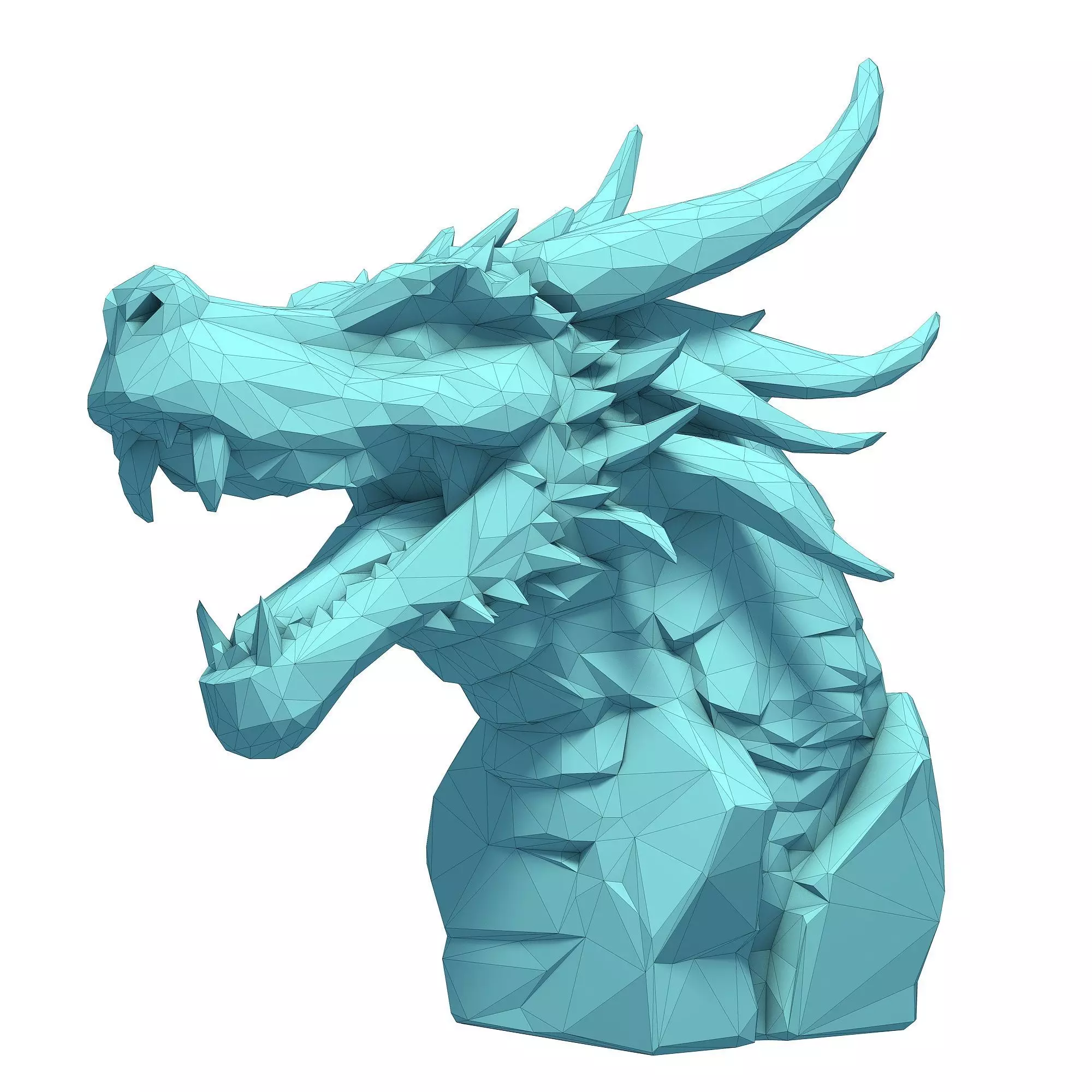Dragon Head Low Poly 3D print model_6