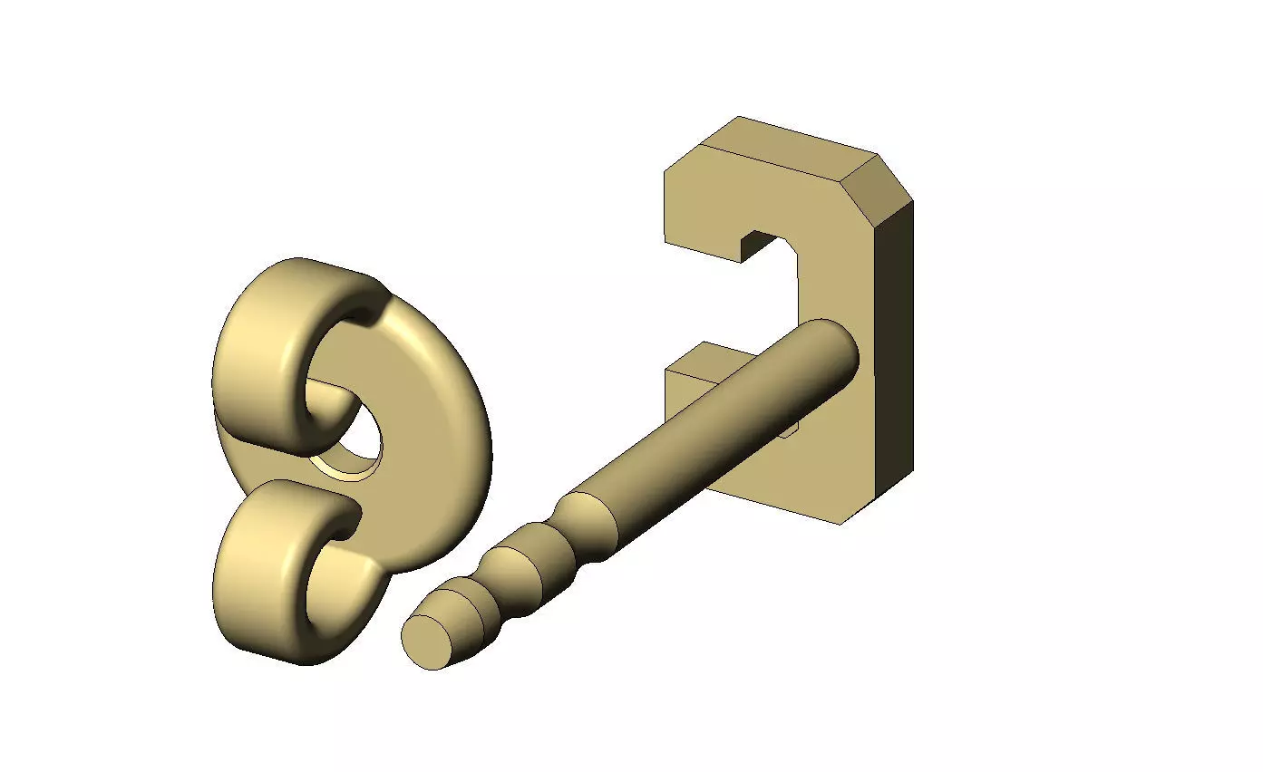 C letter varsity font stud earring 3D print model_10