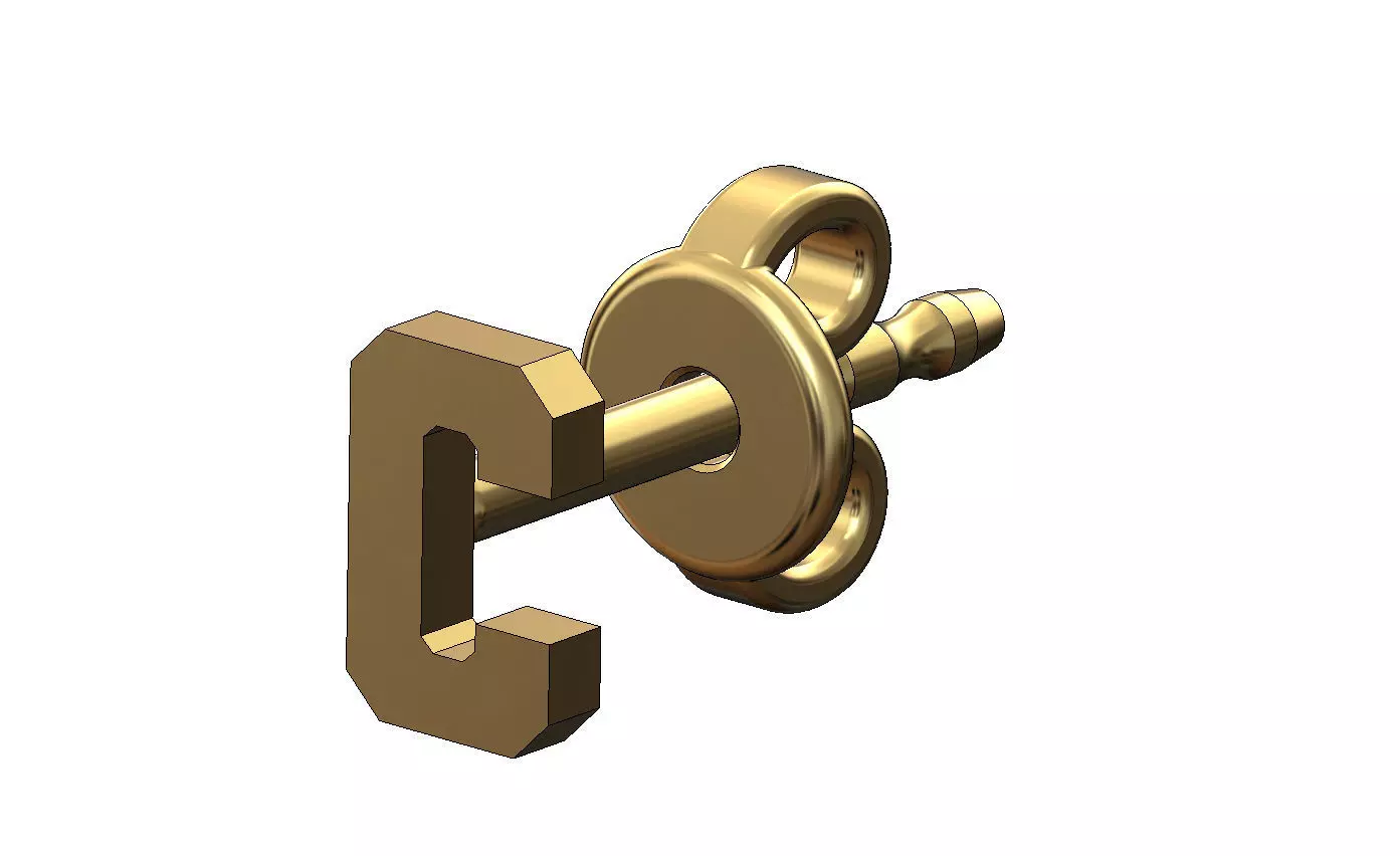 C letter varsity font stud earring 3D print model_0
