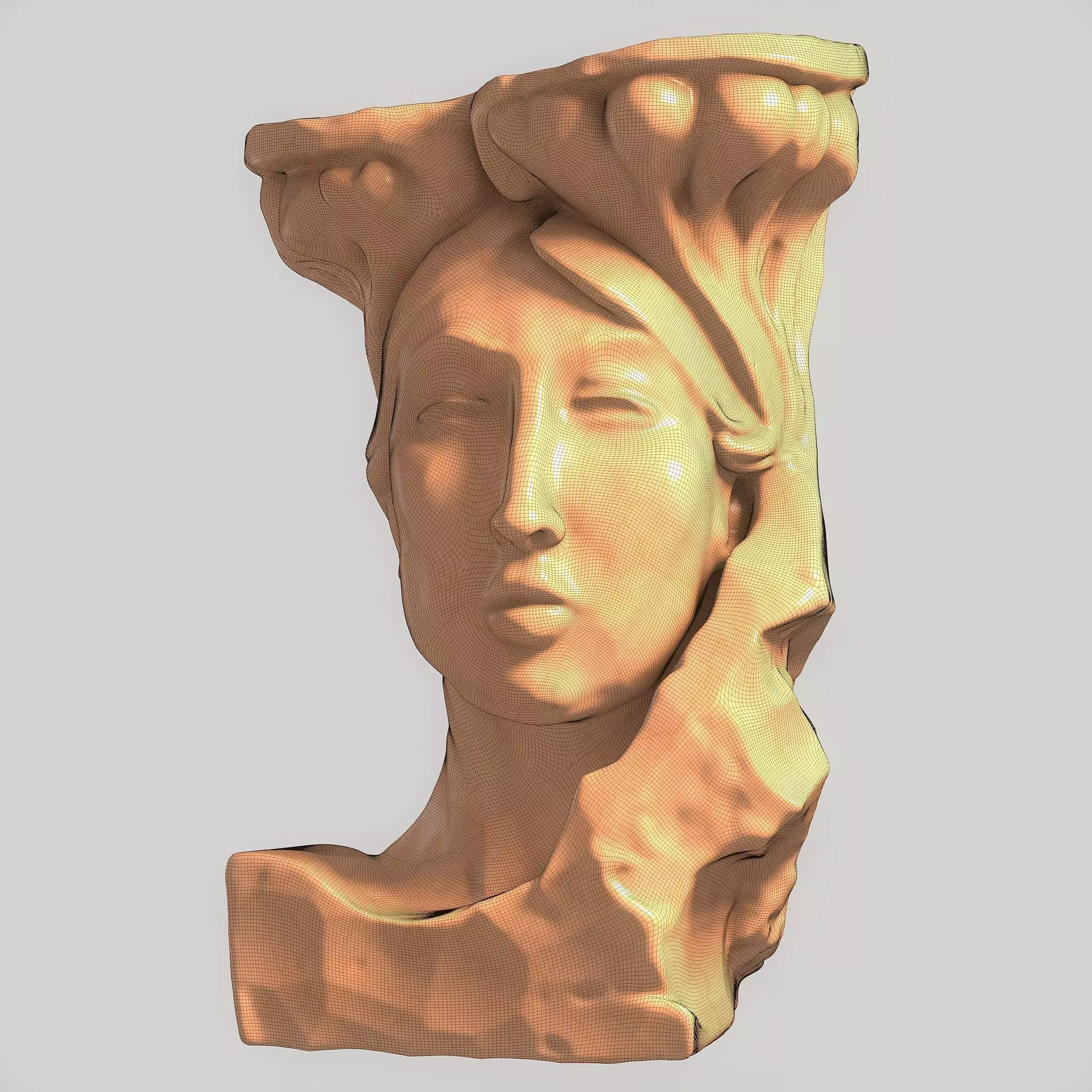 Stone Woman Sculpture 3D print model_6