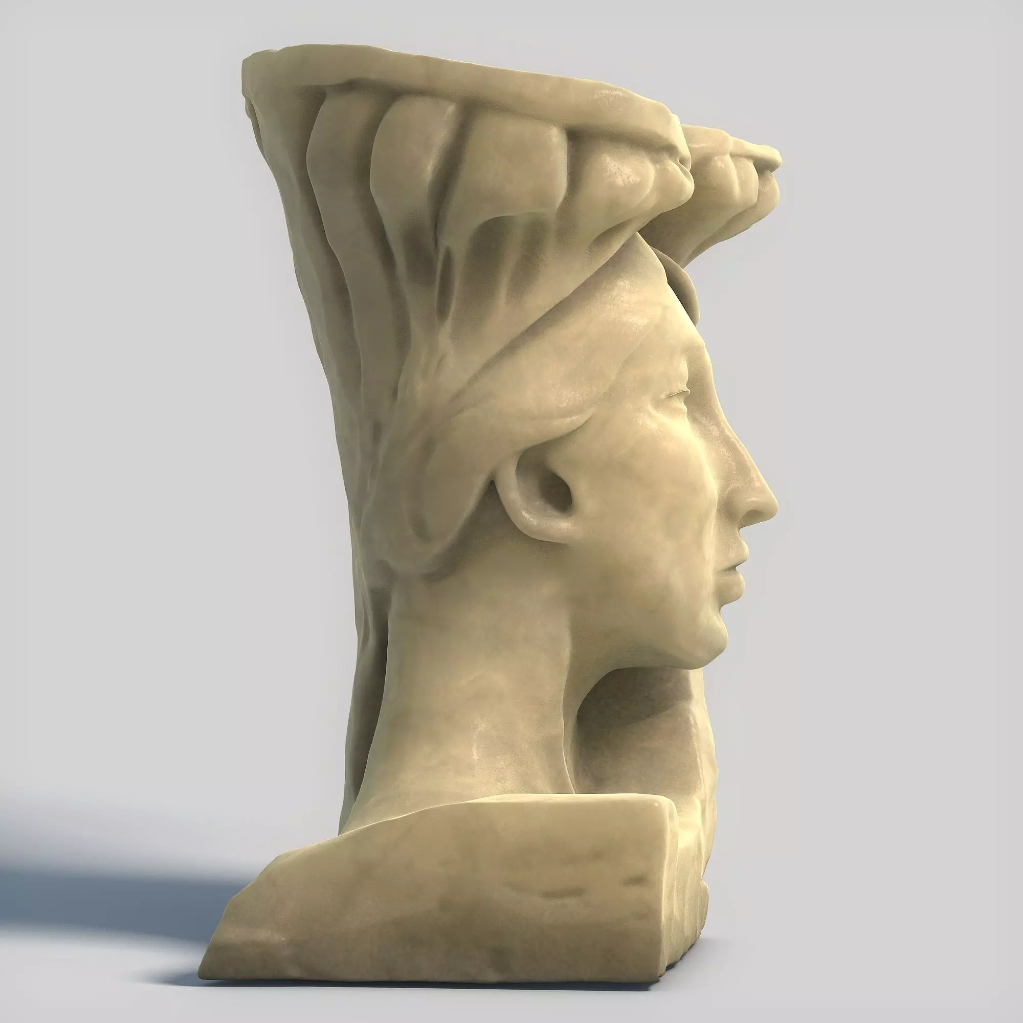 Stone Woman Sculpture 3D print model_5