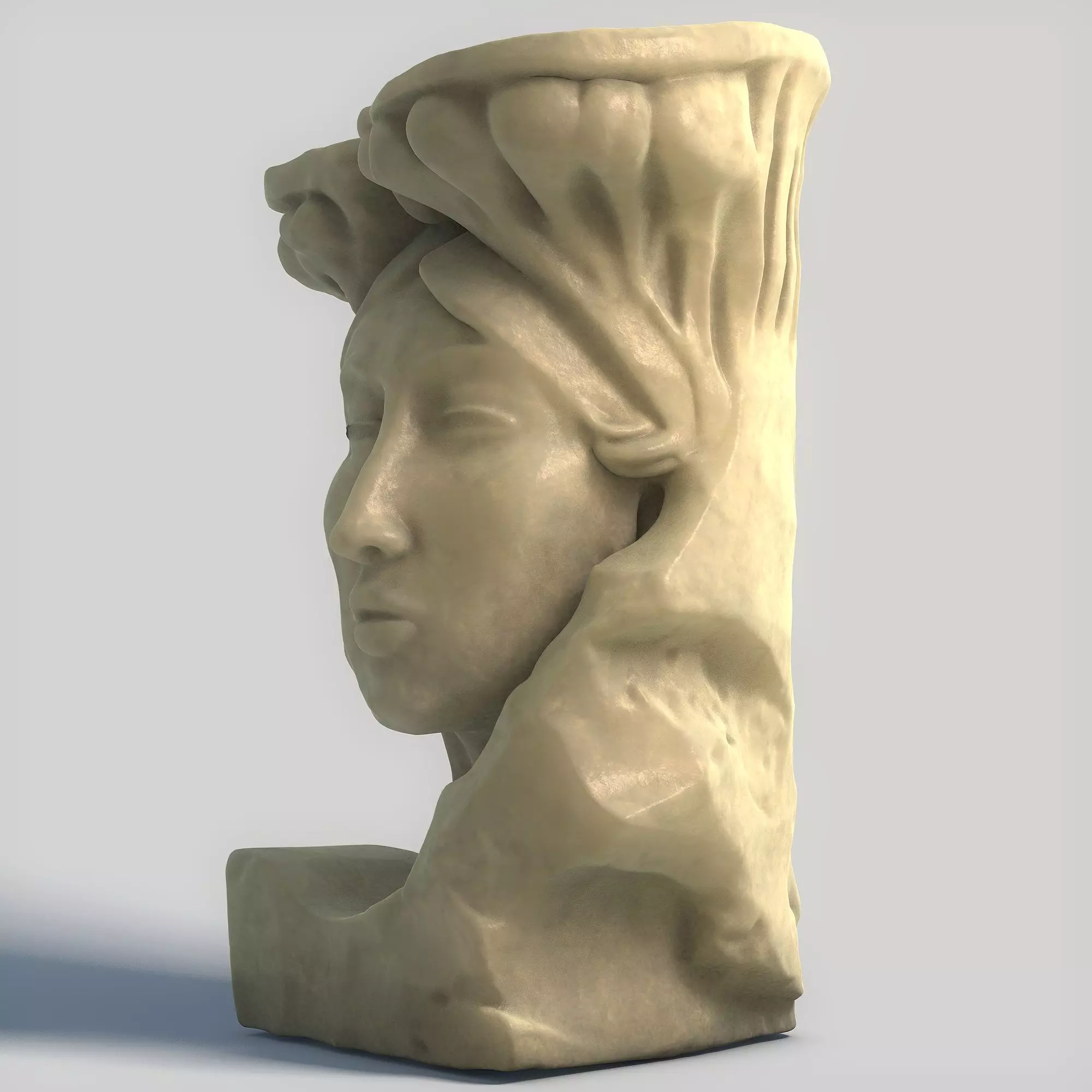 Stone Woman Sculpture 3D print model_1