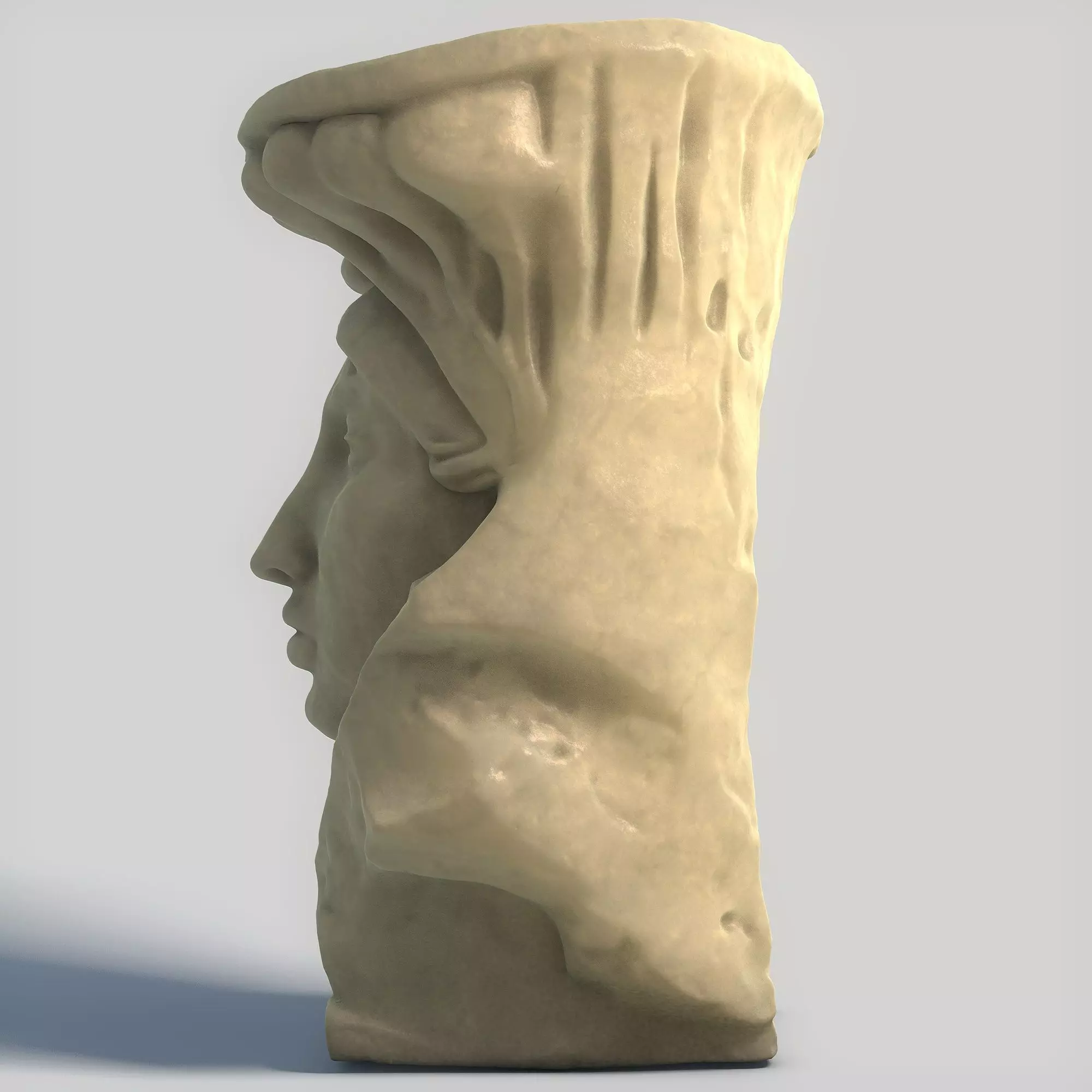 Stone Woman Sculpture 3D print model_2