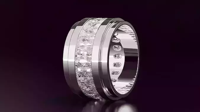 Channel Set Cushion Eternity Ring N06 288CT EU54 3D print model