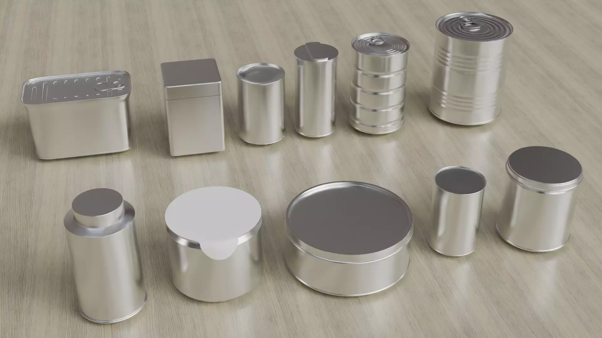 Aluminium Food can Pack Low-poly 3D model_2