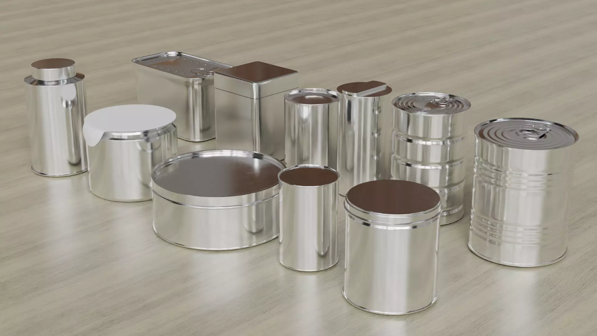 Aluminium Food can Pack Low-poly 3D model_4