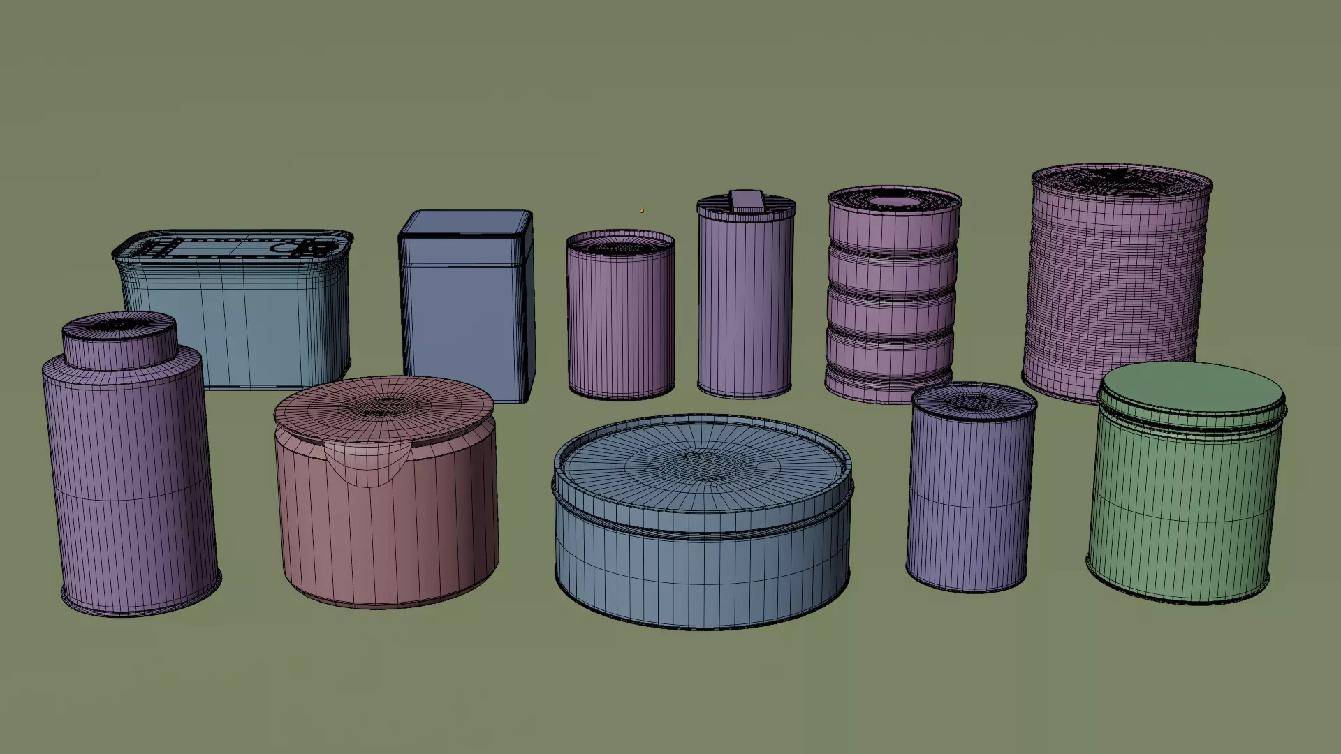 Aluminium Food can Pack Low-poly 3D model_8