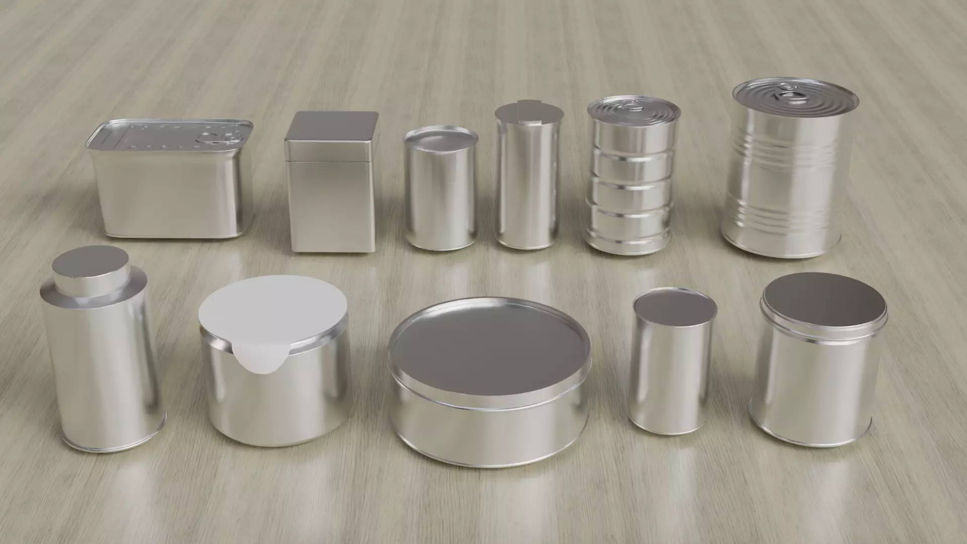 Aluminium Food can Pack Low-poly 3D model_1