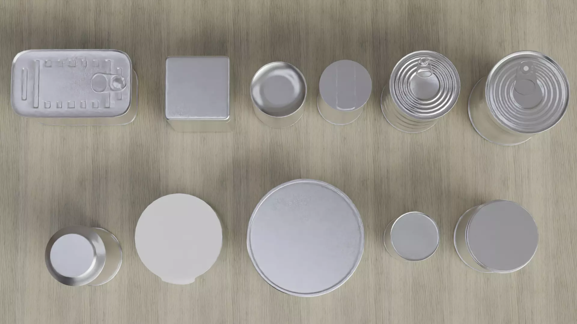 Aluminium Food can Pack Low-poly 3D model_7