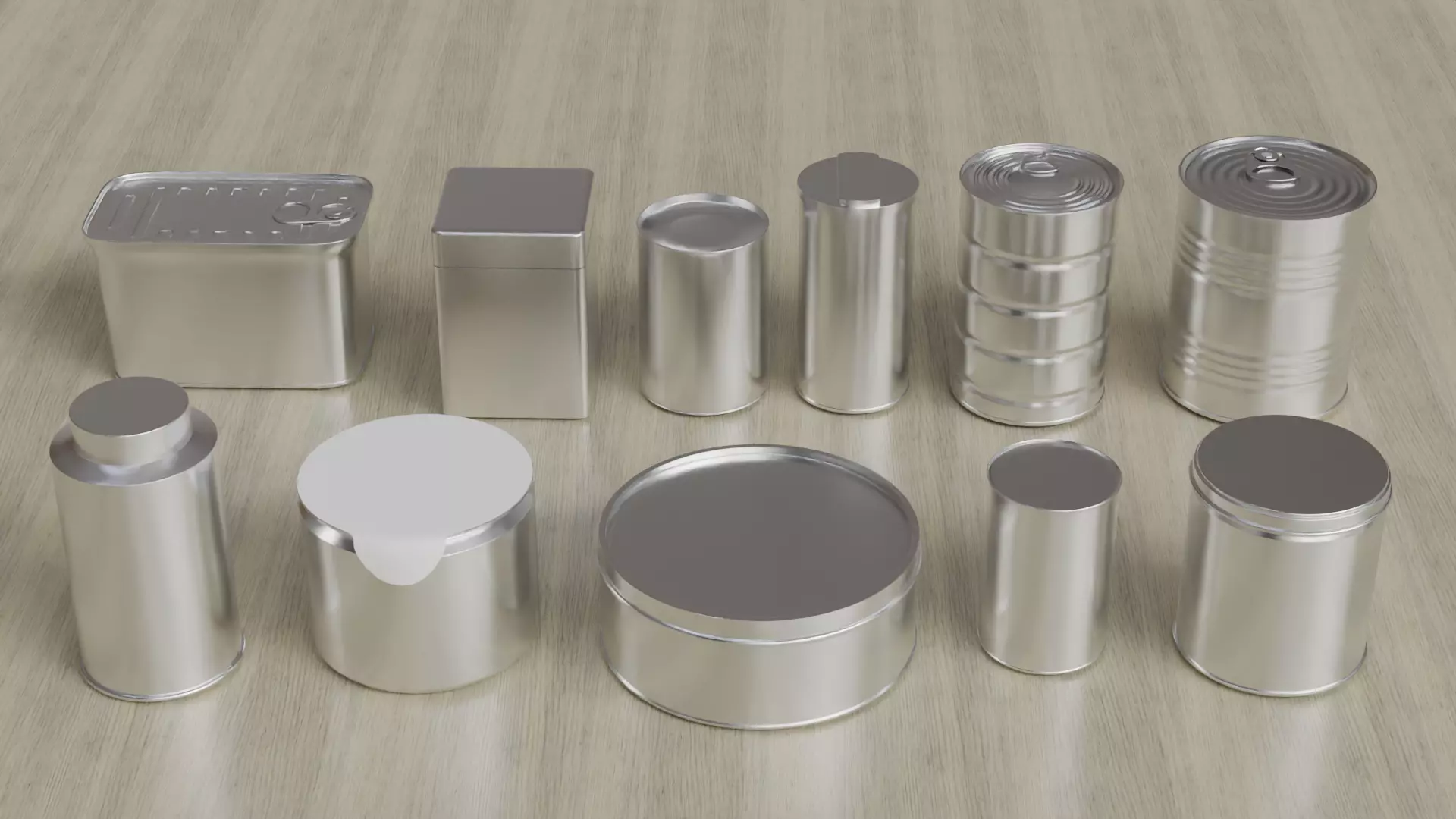 Aluminium Food can Pack Low-poly 3D model_6