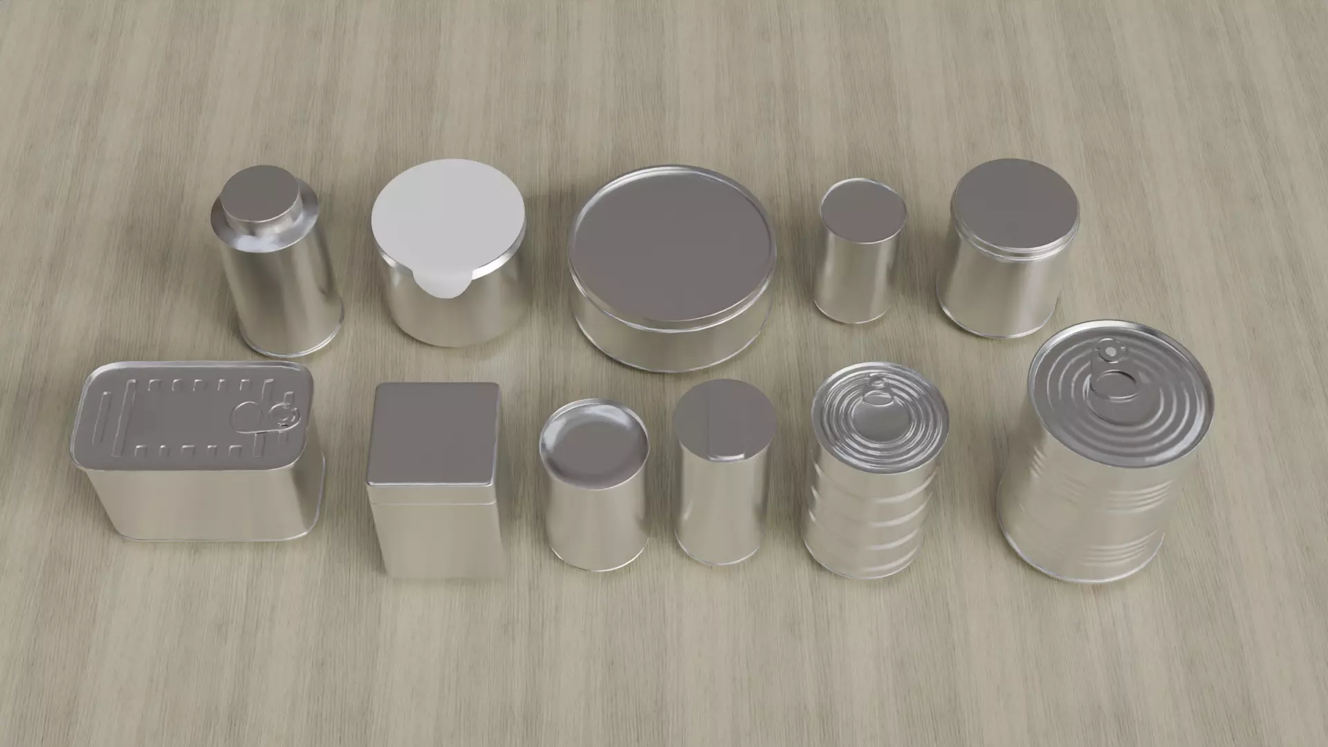 Aluminium Food can Pack Low-poly 3D model_5