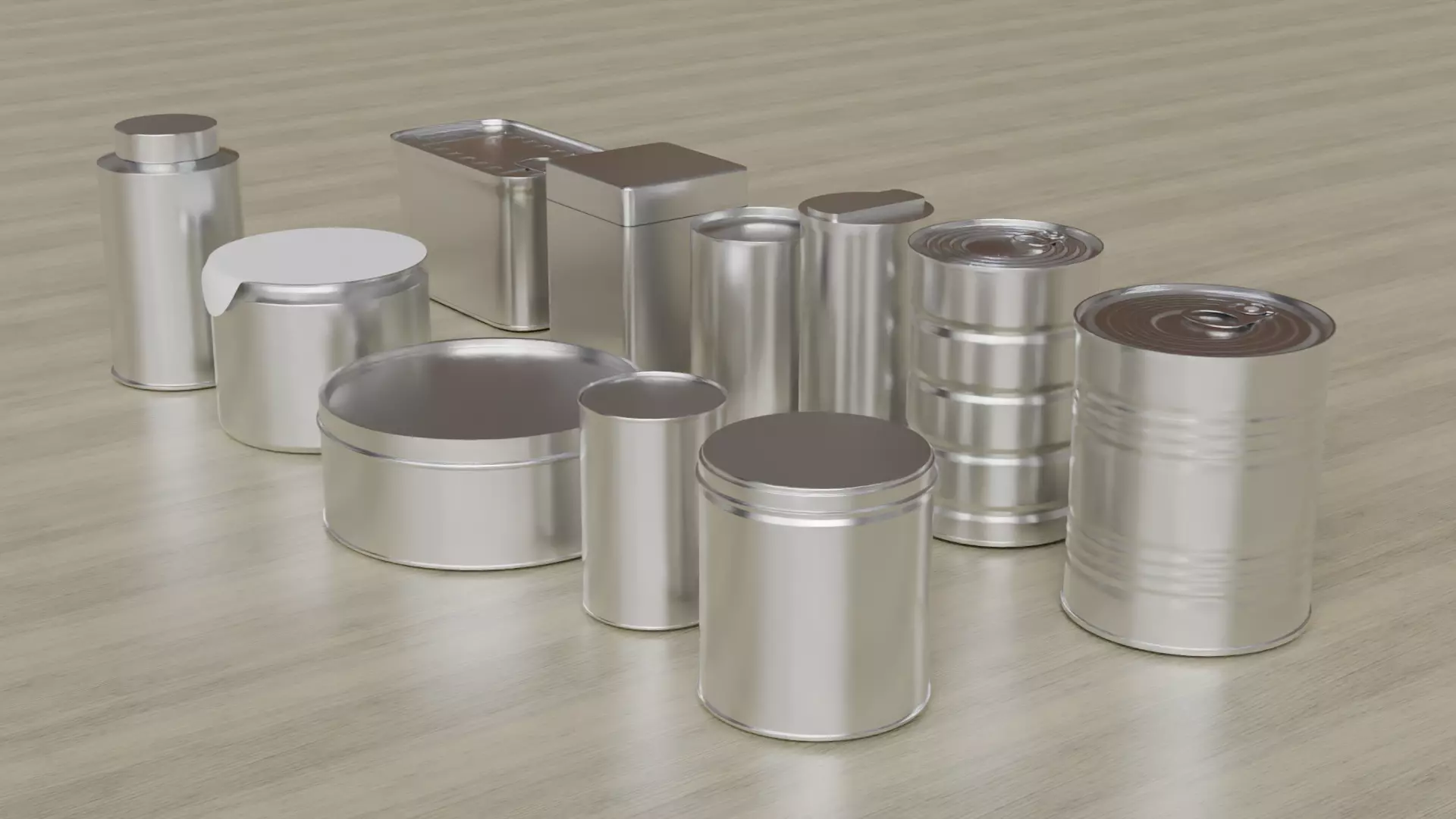 Aluminium Food can Pack Low-poly 3D model_3
