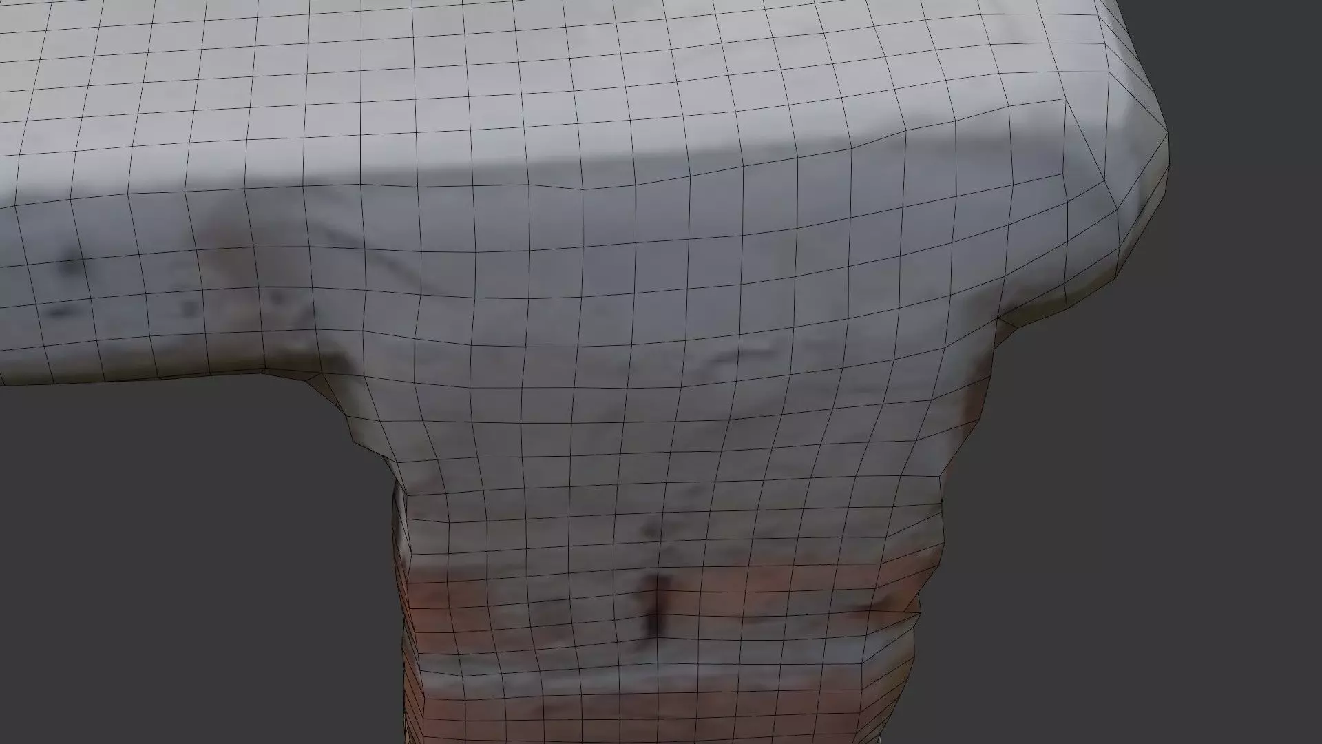 Concrete and Brick Bench Scan Low-poly 3D model_6