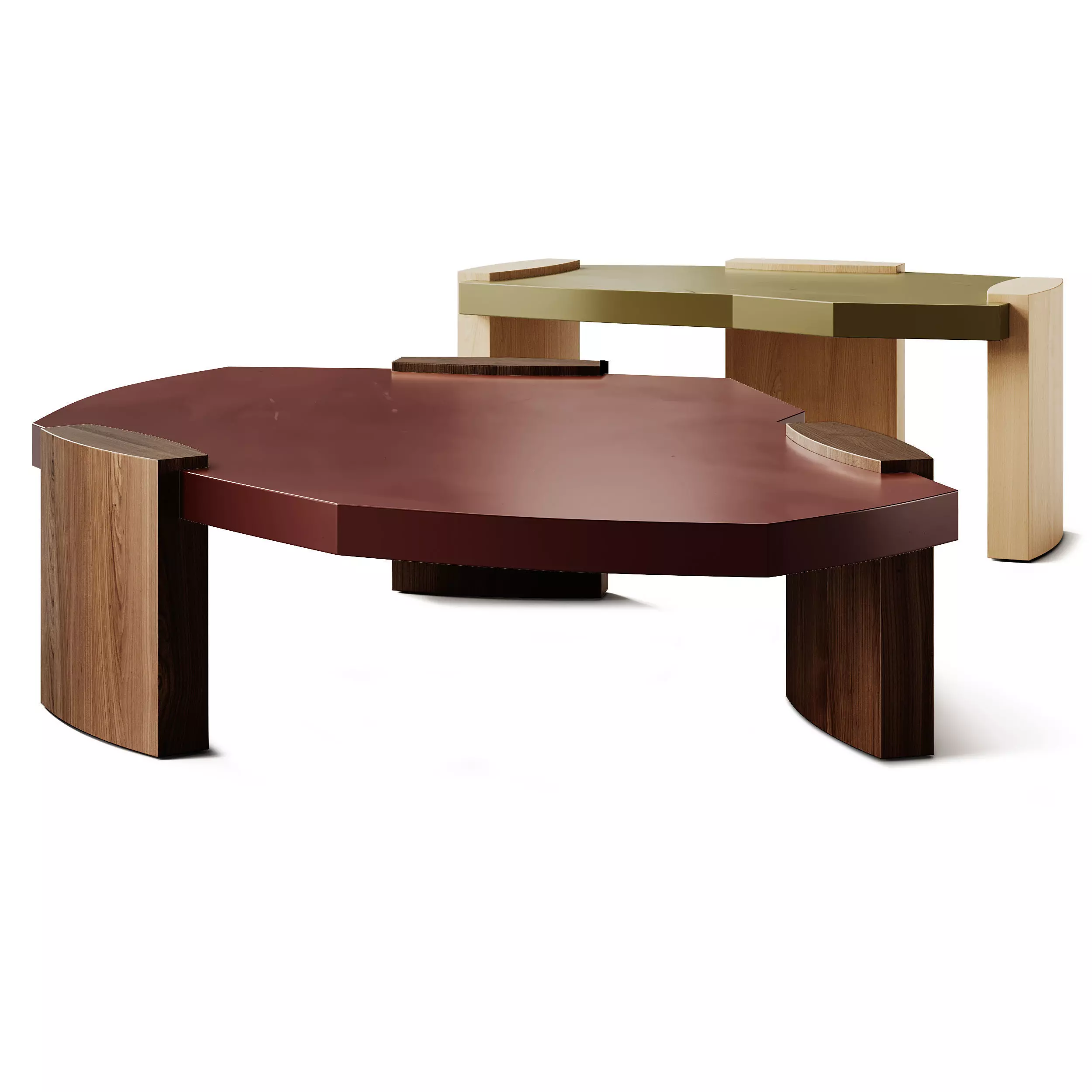 Secolo Kora Wooden Coffee Tables 3D model_4