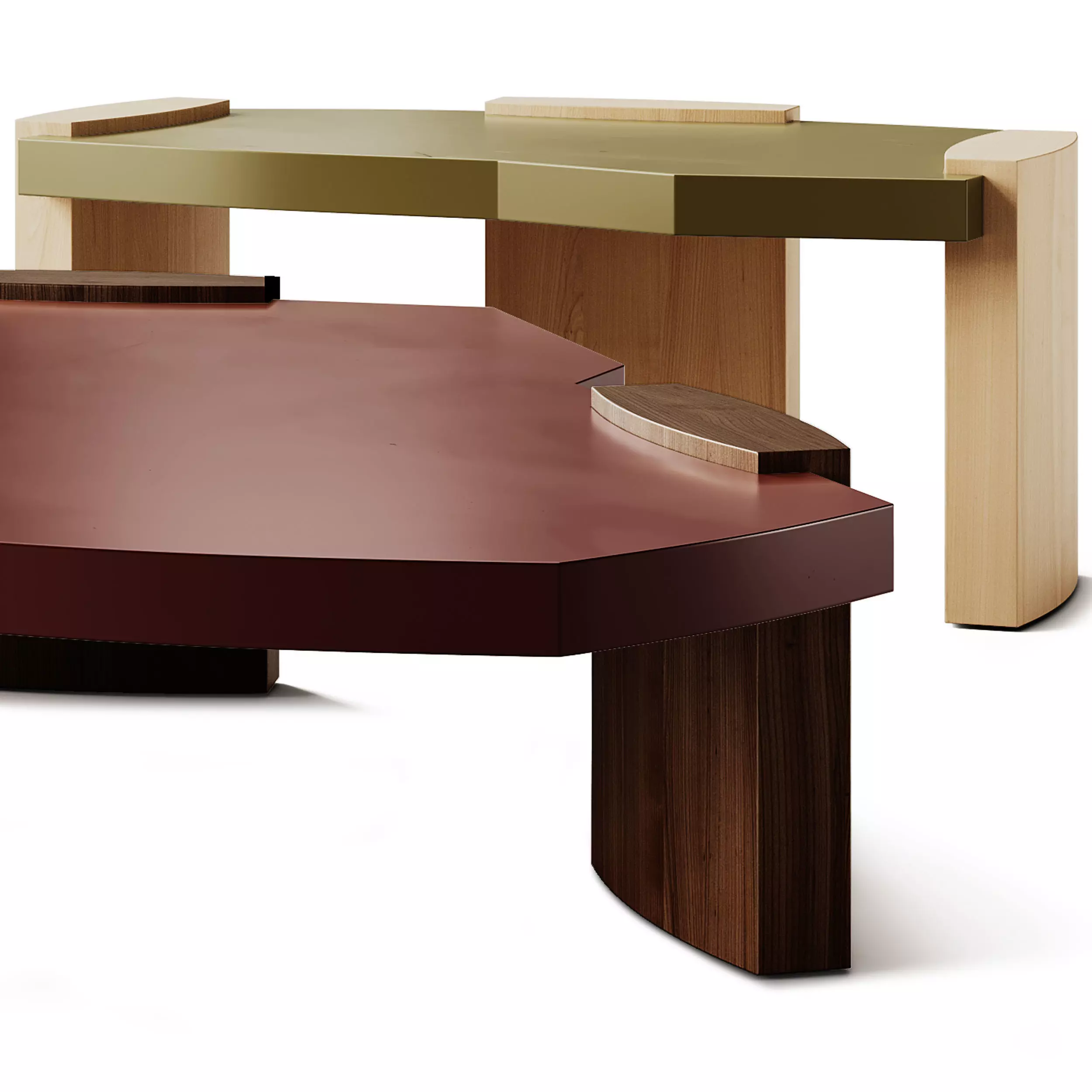 Secolo Kora Wooden Coffee Tables 3D model_6