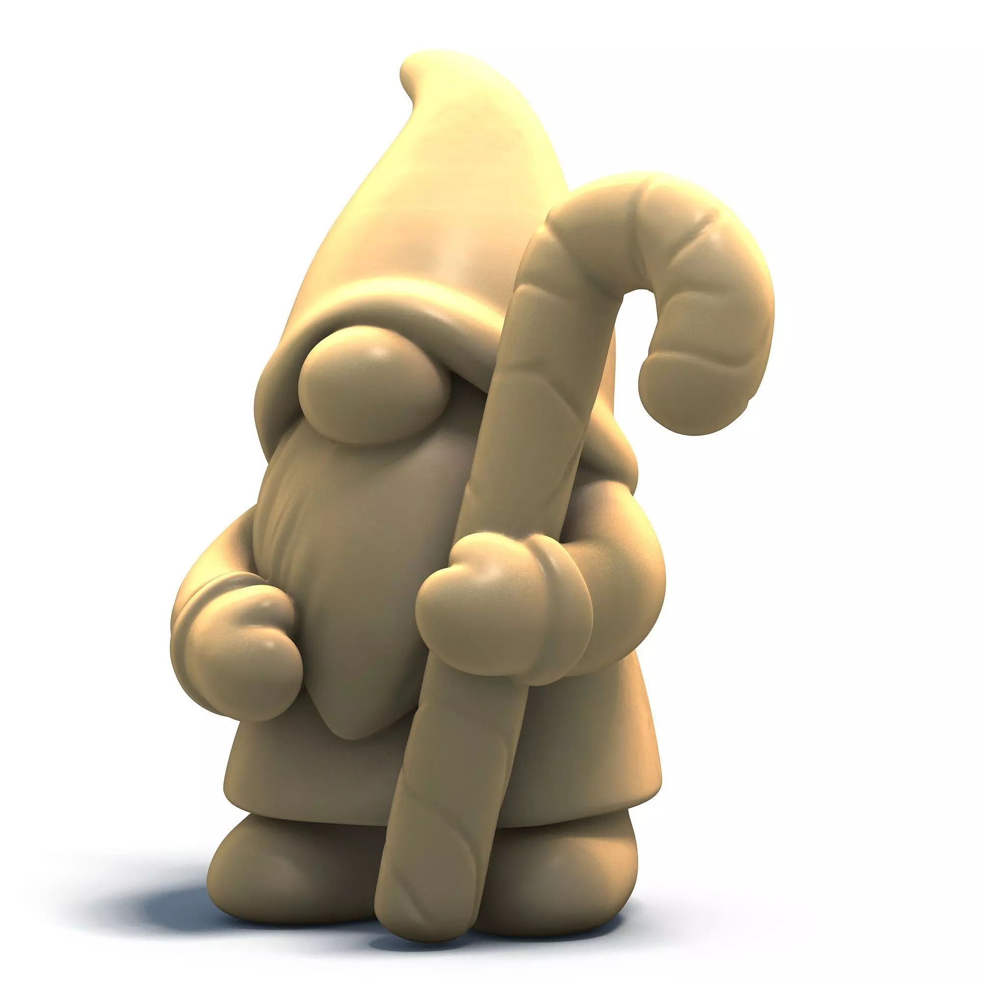 Candy Cane Gnome Christmas Figurine 3D print model_1
