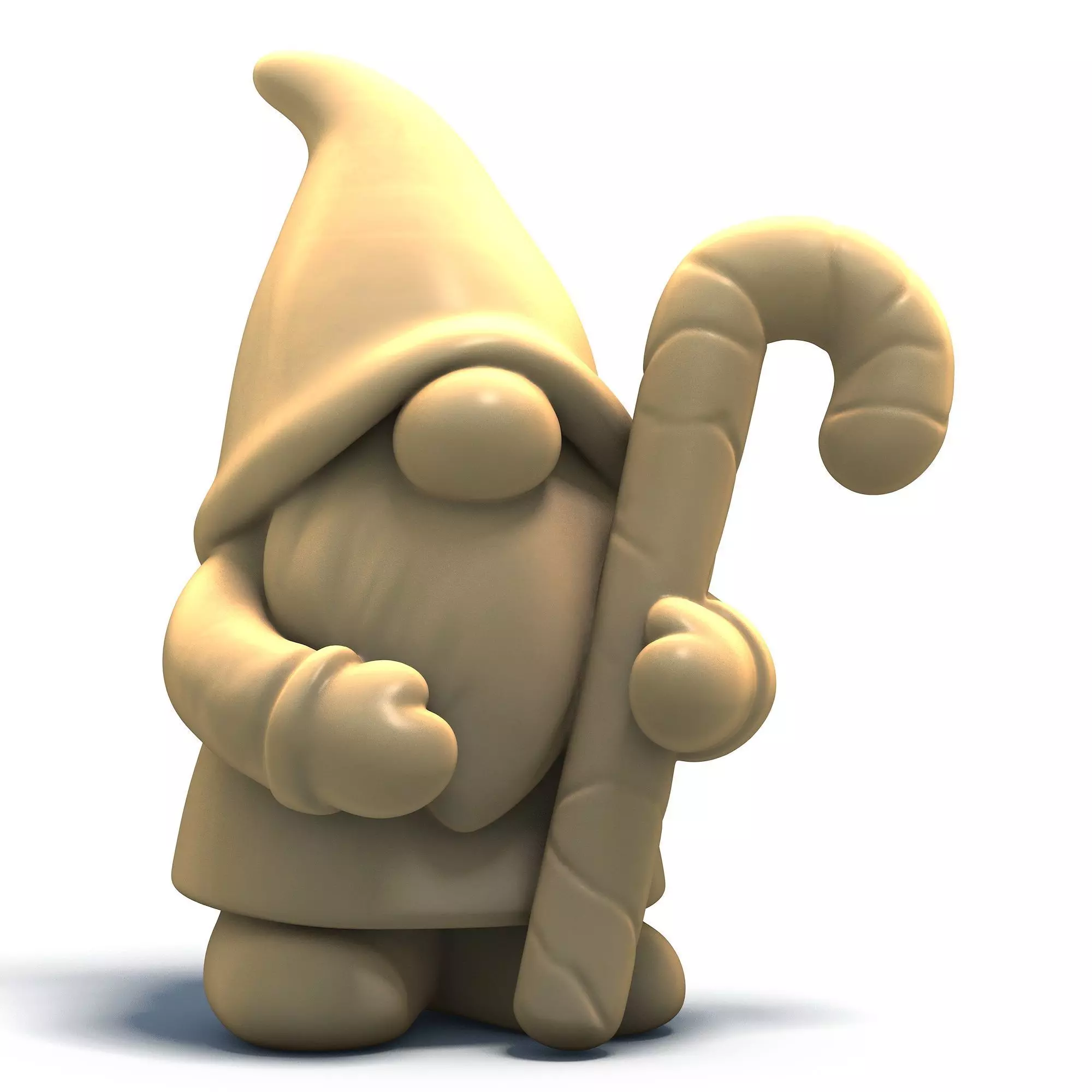 Candy Cane Gnome Christmas Figurine 3D print model_0