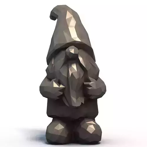 Low Poly Gnome Cute 3D Printable Figurine