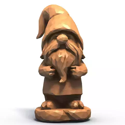 Minimal Gnome Stylized Low Poly Sculpture 3D print model