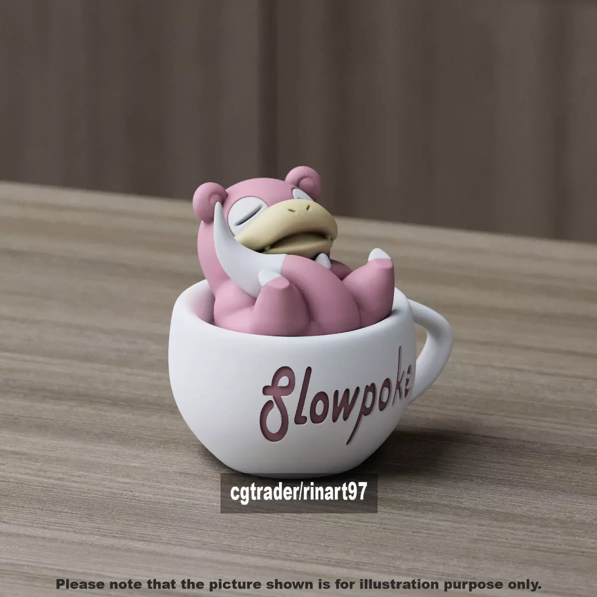Slowpoke chill cup 3D print model_9