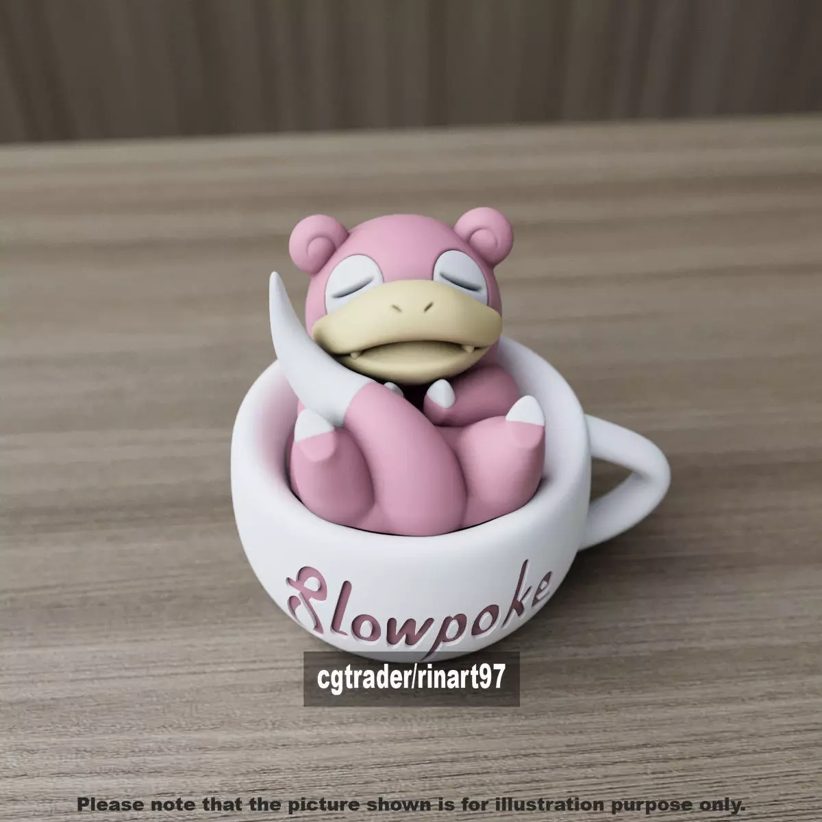 Slowpoke chill cup 3D print model_2