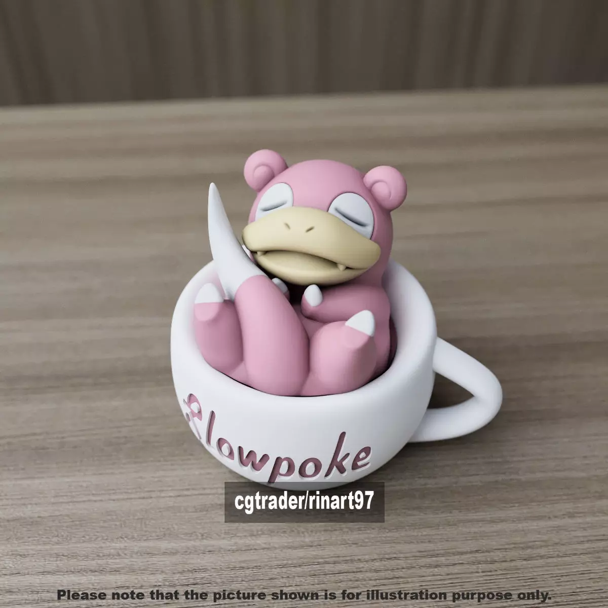 Slowpoke chill cup 3D print model_3