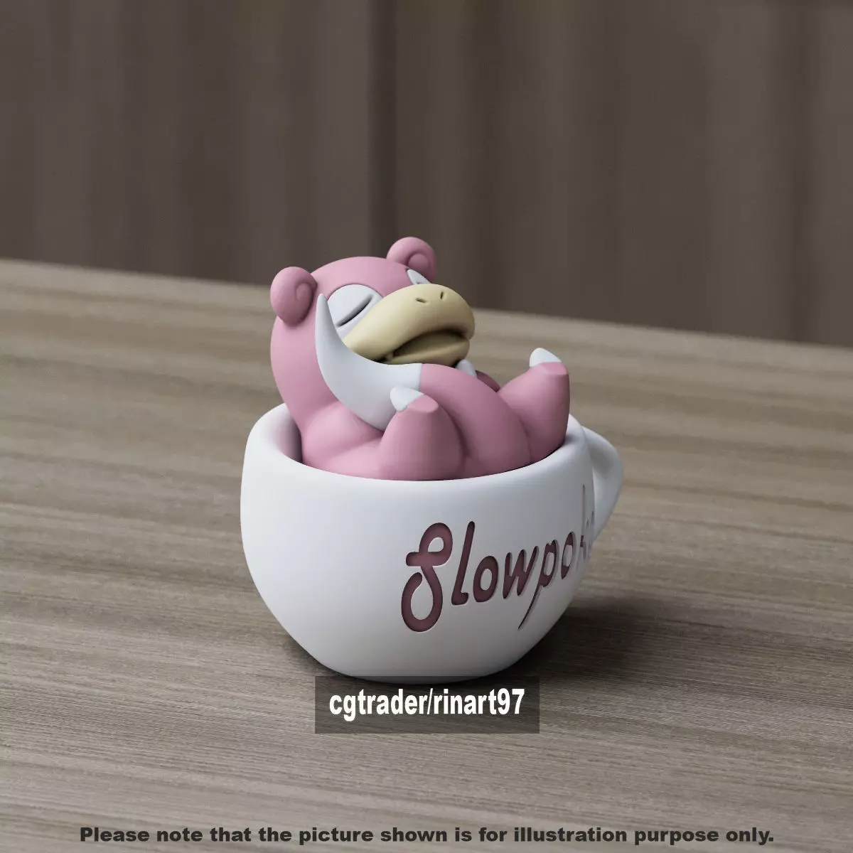 Slowpoke chill cup 3D print model_10
