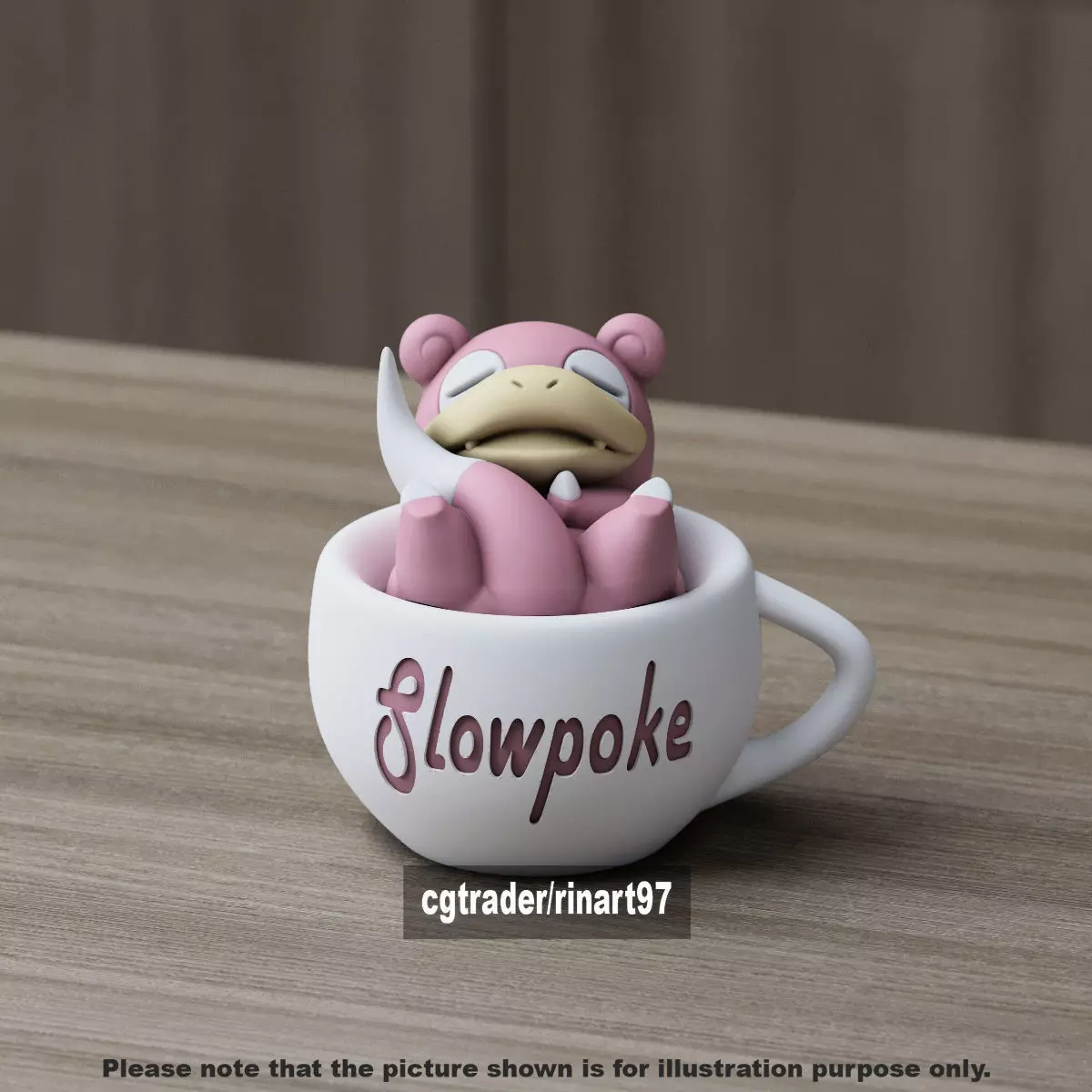 Slowpoke chill cup 3D print model_6