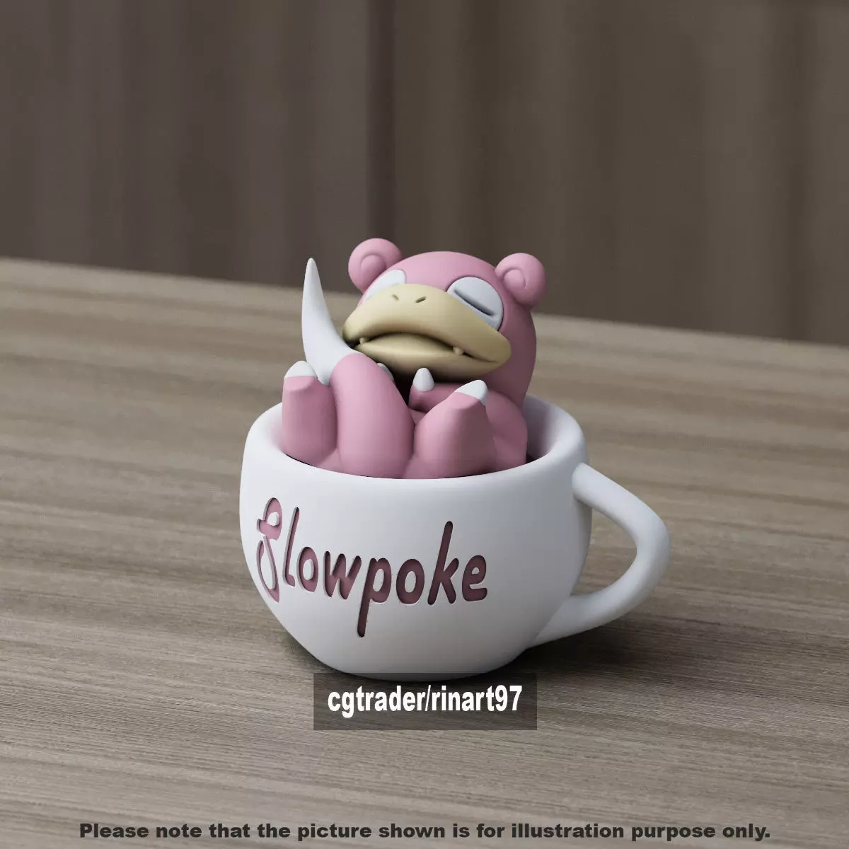 Slowpoke chill cup 3D print model_0