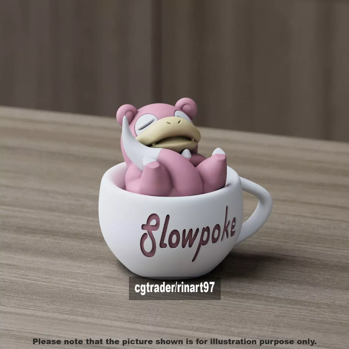Slowpoke chill cup 3D print model_8