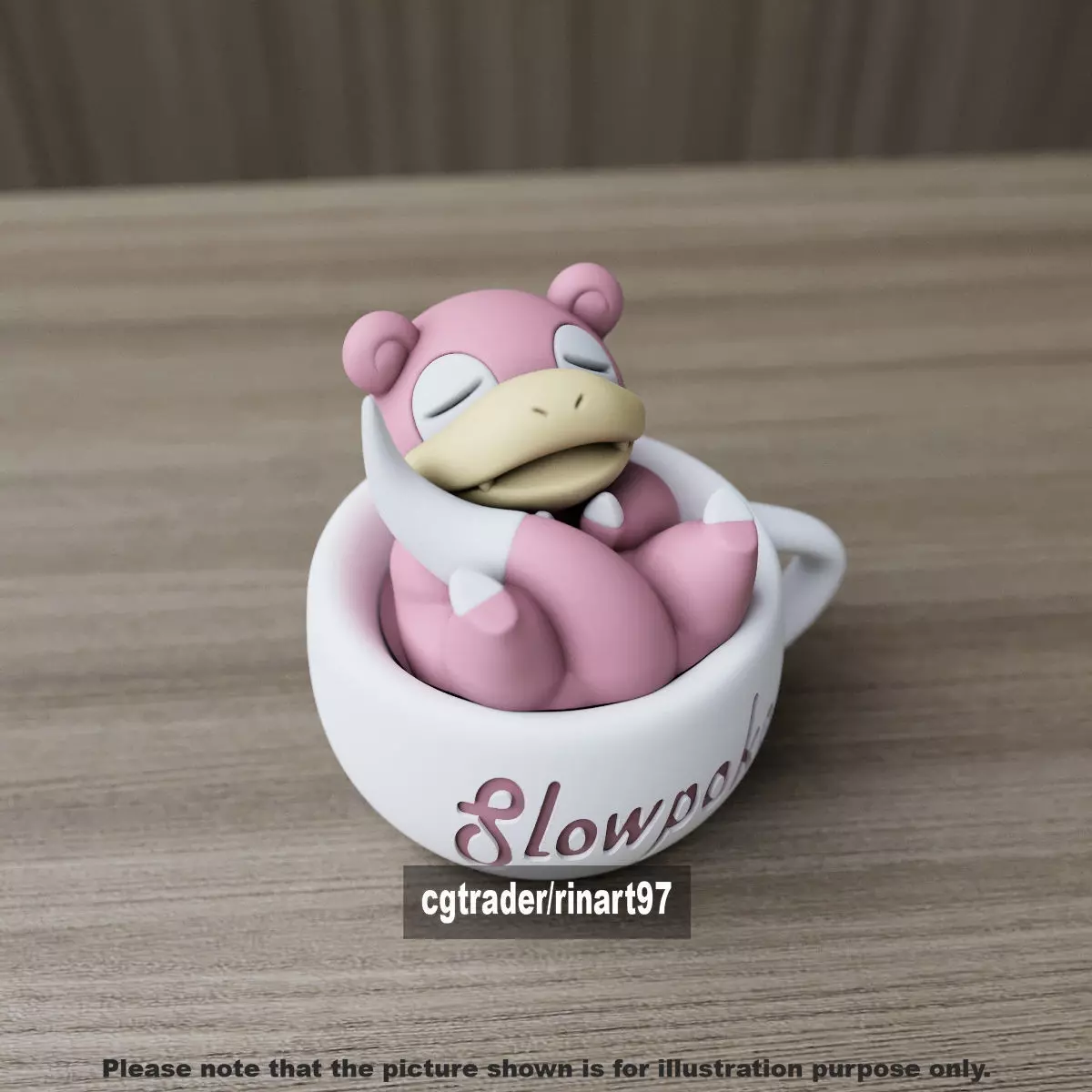 Slowpoke chill cup 3D print model_4