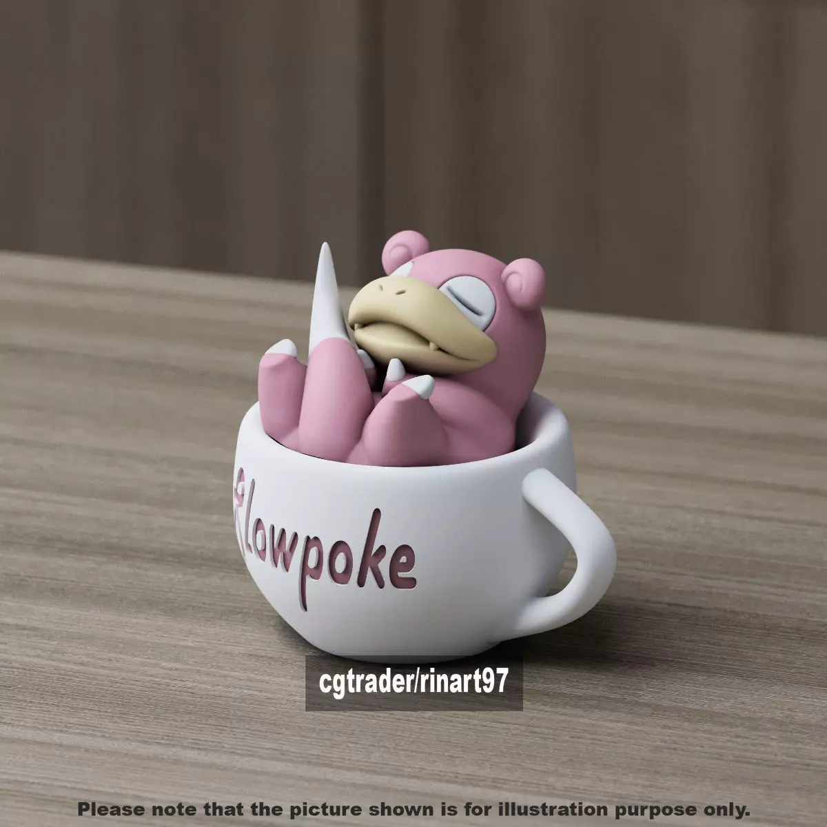 Slowpoke chill cup 3D print model_12