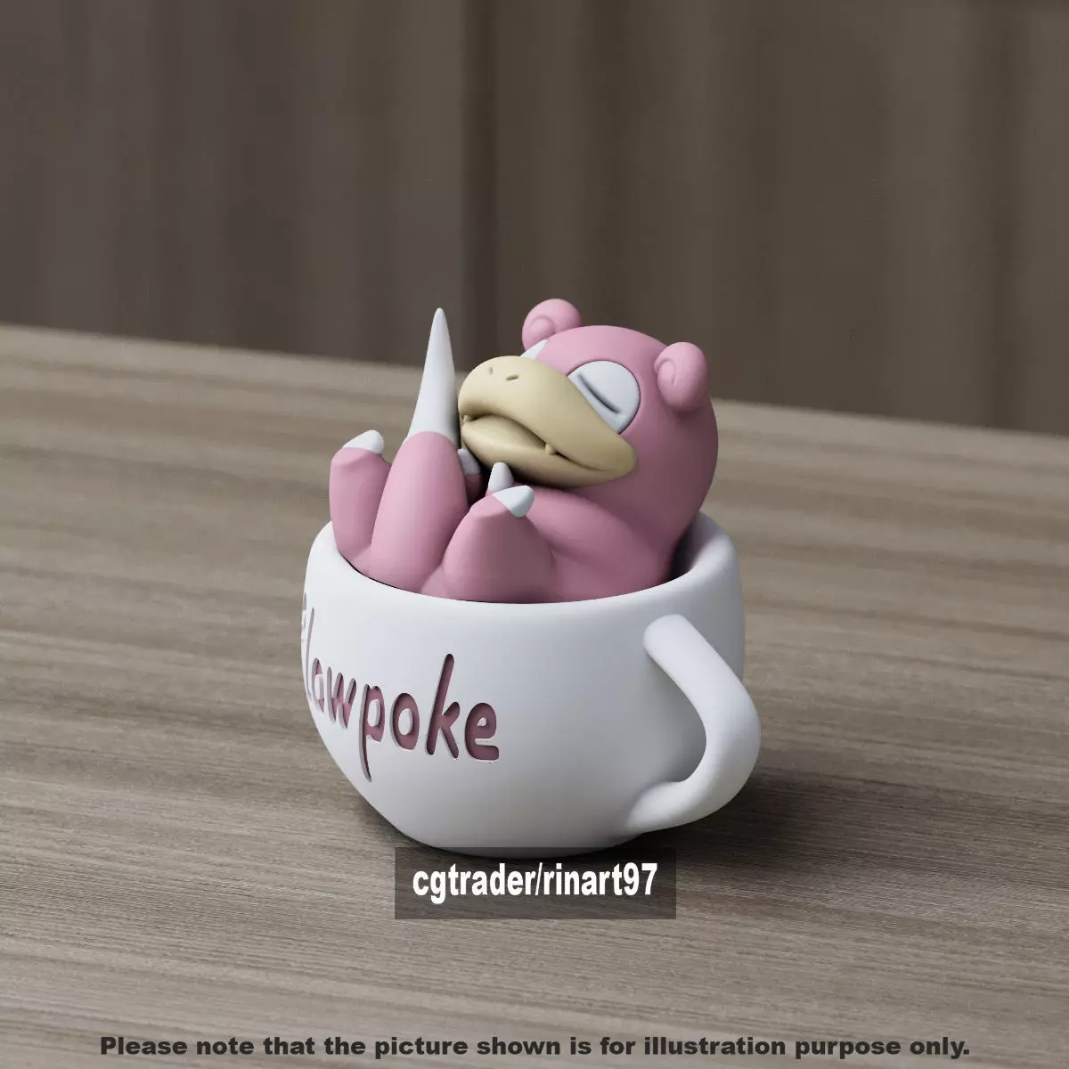 Slowpoke chill cup 3D print model_1