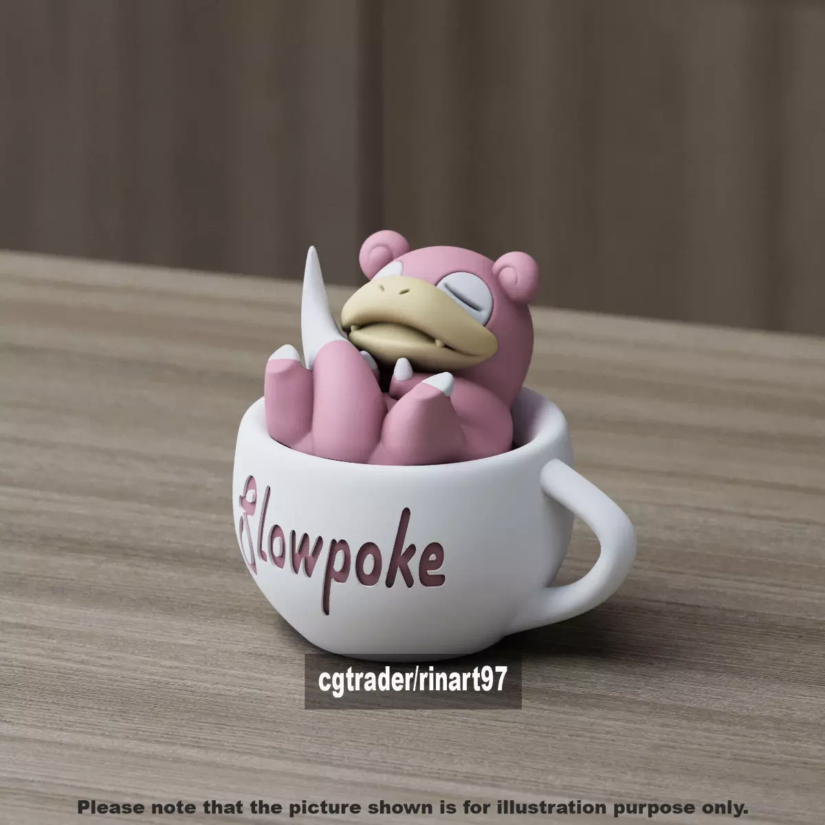 Slowpoke chill cup 3D print model_11