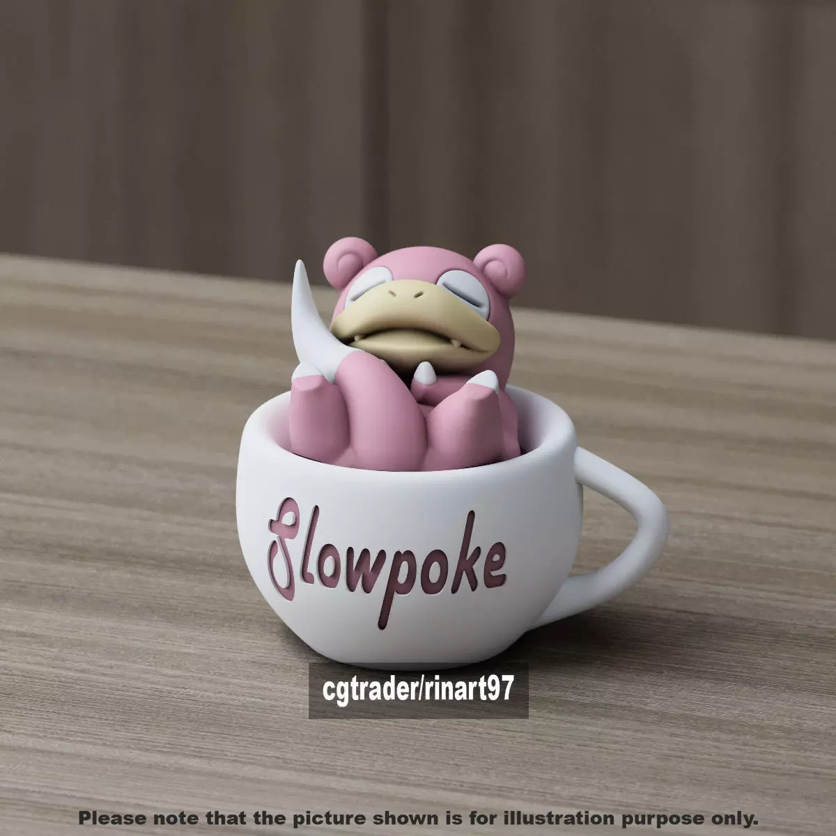Slowpoke chill cup 3D print model_5