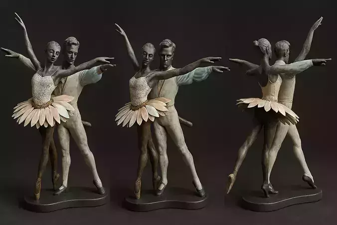Elegant Ballet Dancers - 3D Printable Figurine
