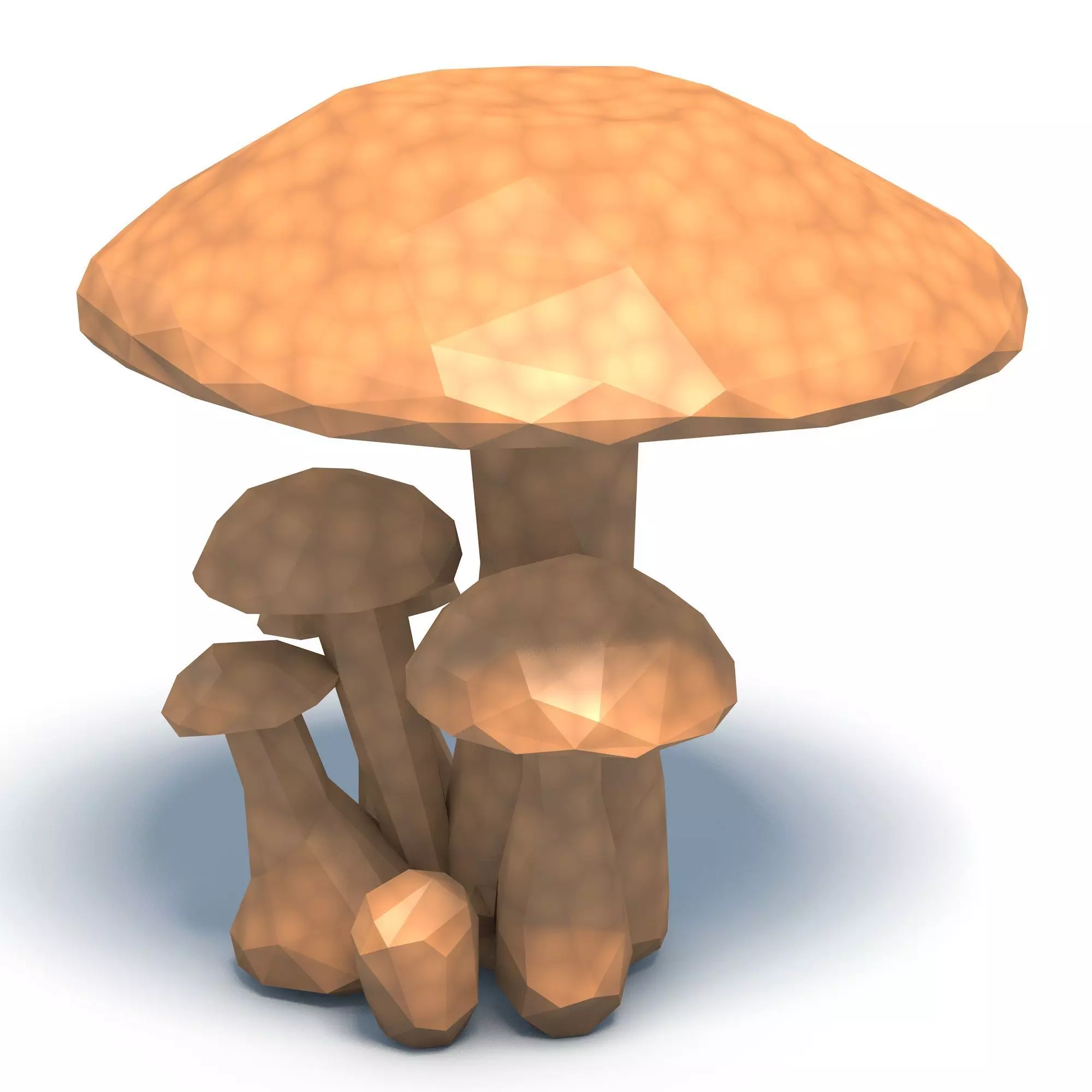 Mushrooms Low Poly 3D print model_1